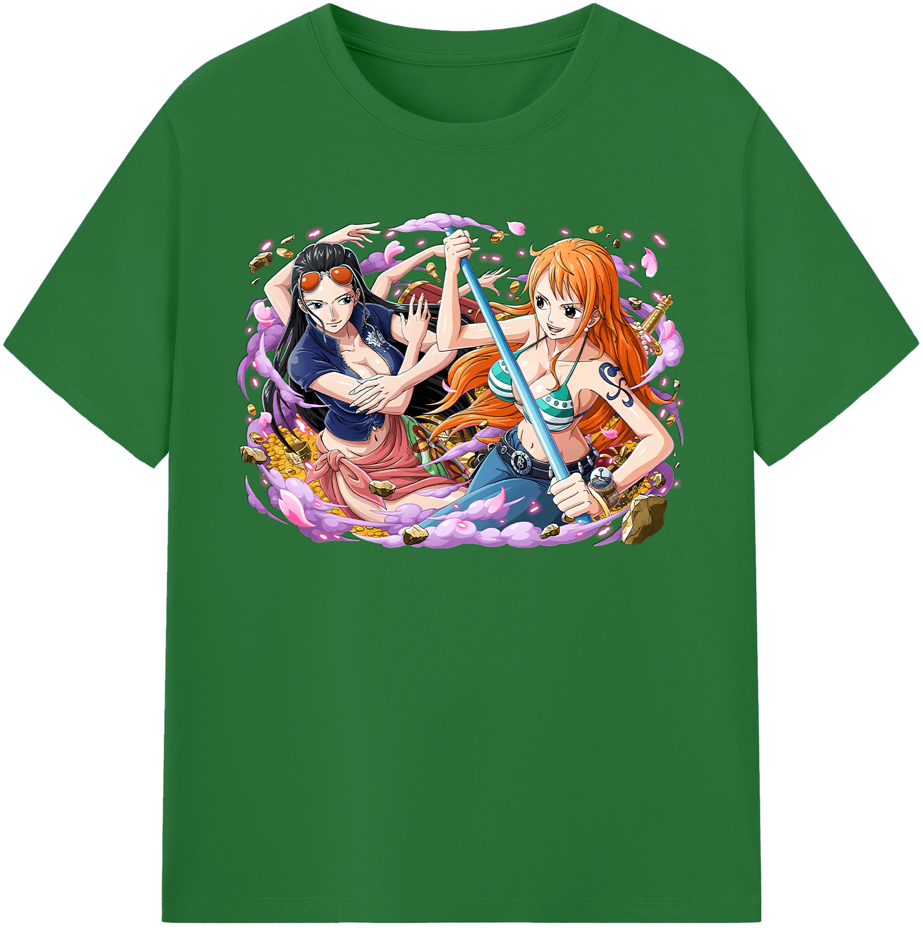 ワンピース ニコ・ロビン ONE PIECE Nico Robin 綿100％半袖Tシャツ（フロントプリント）