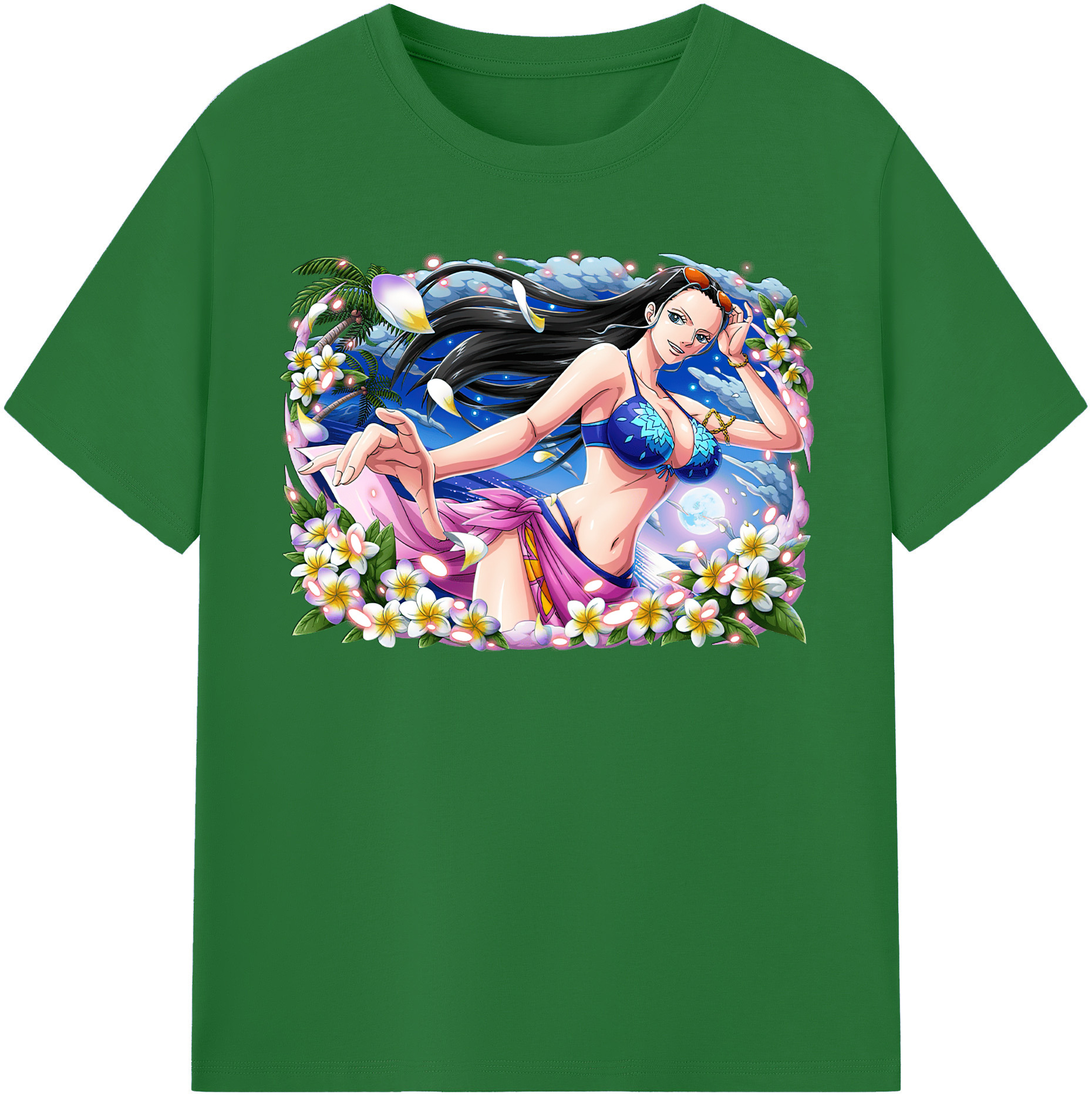 ワンピース ニコ・ロビン ONE PIECE Nico Robin 綿100％半袖Tシャツ（フロントプリント）