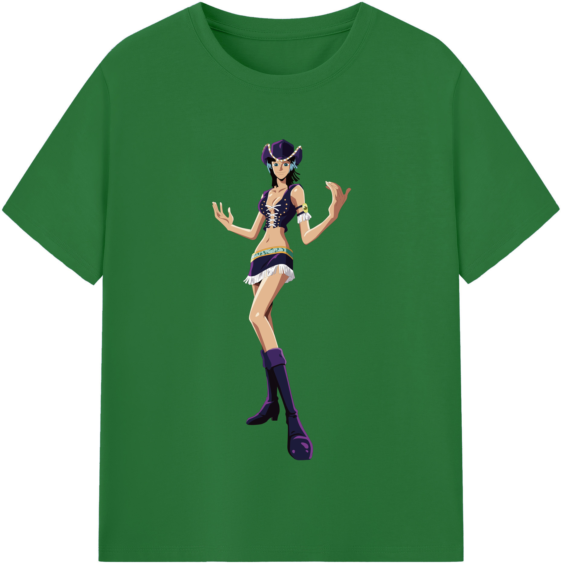 ワンピース ニコ・ロビン ONE PIECE Nico Robin 綿100％半袖Tシャツ（フロントプリント）