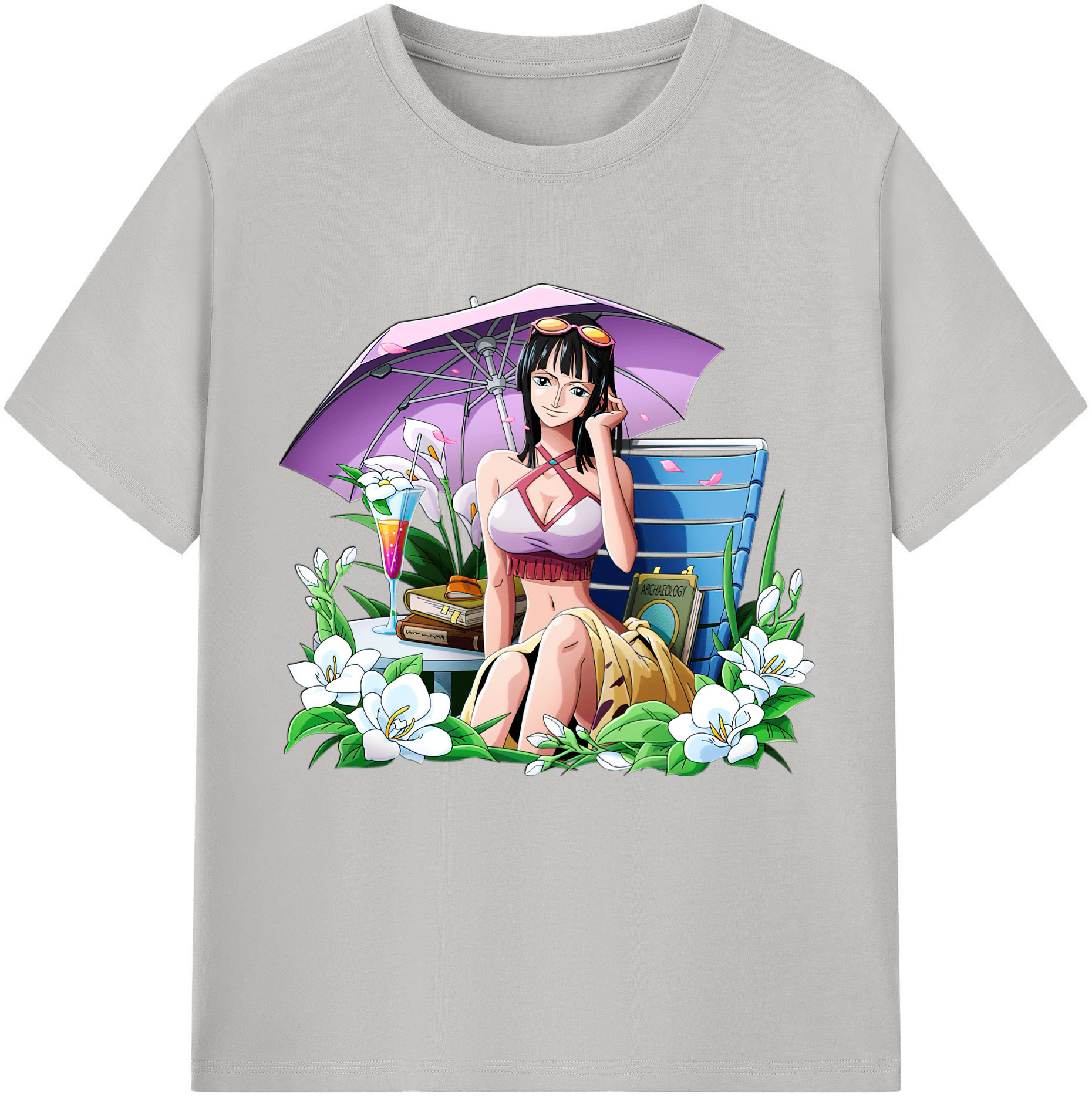 ワンピース ニコ・ロビン ONE PIECE Nico Robin 綿100％半袖Tシャツ（フロントプリント）