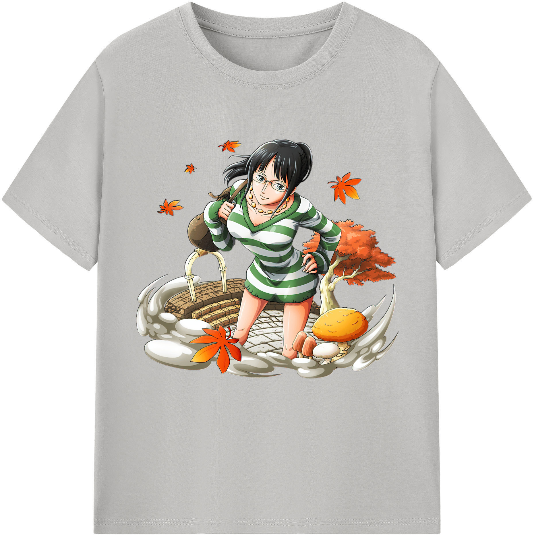 ワンピース ニコ・ロビン ONE PIECE Nico Robin 綿100％半袖Tシャツ（フロントプリント）