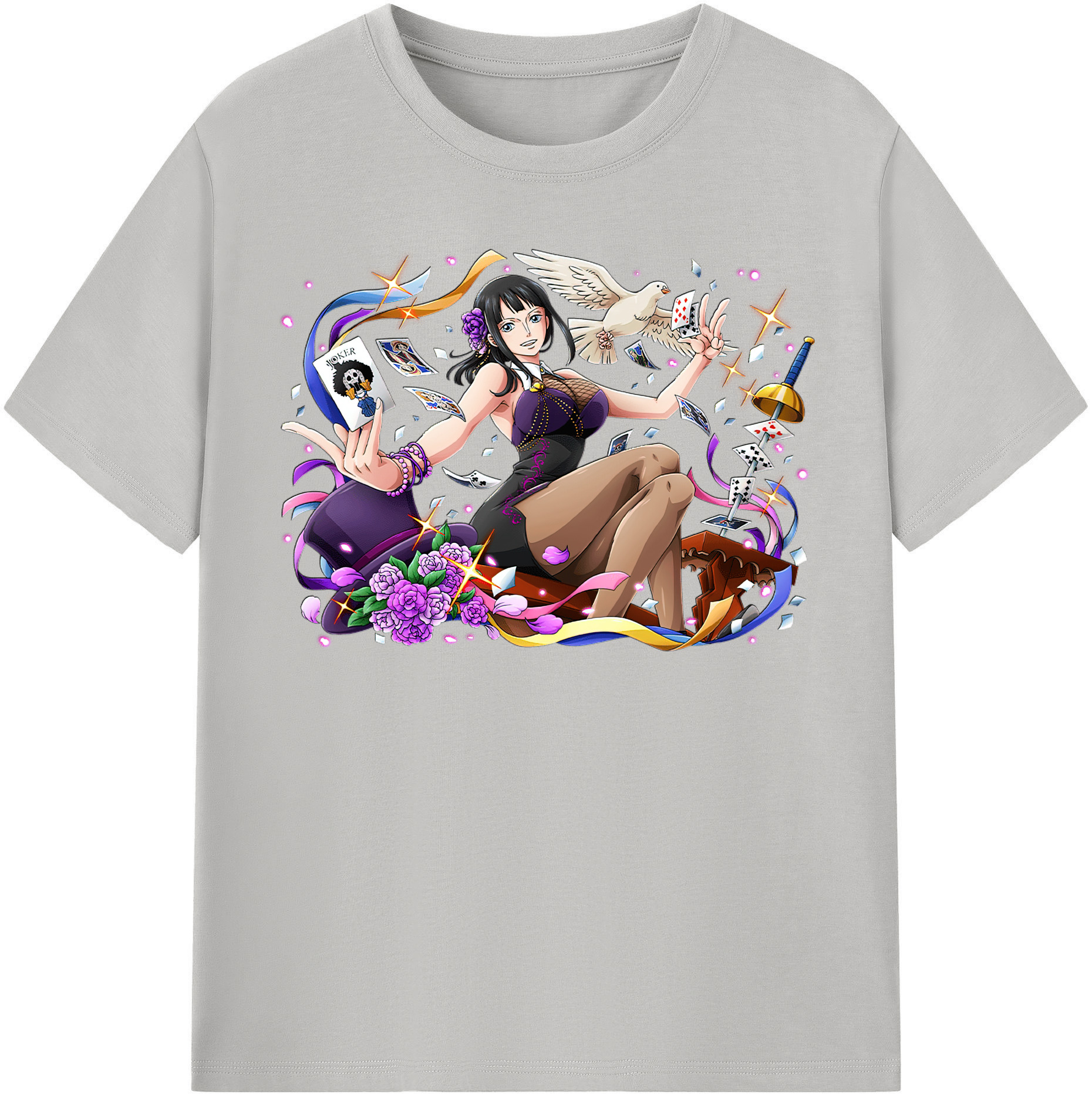 ワンピース ニコ・ロビン ONE PIECE Nico Robin 綿100％半袖Tシャツ（フロントプリント）