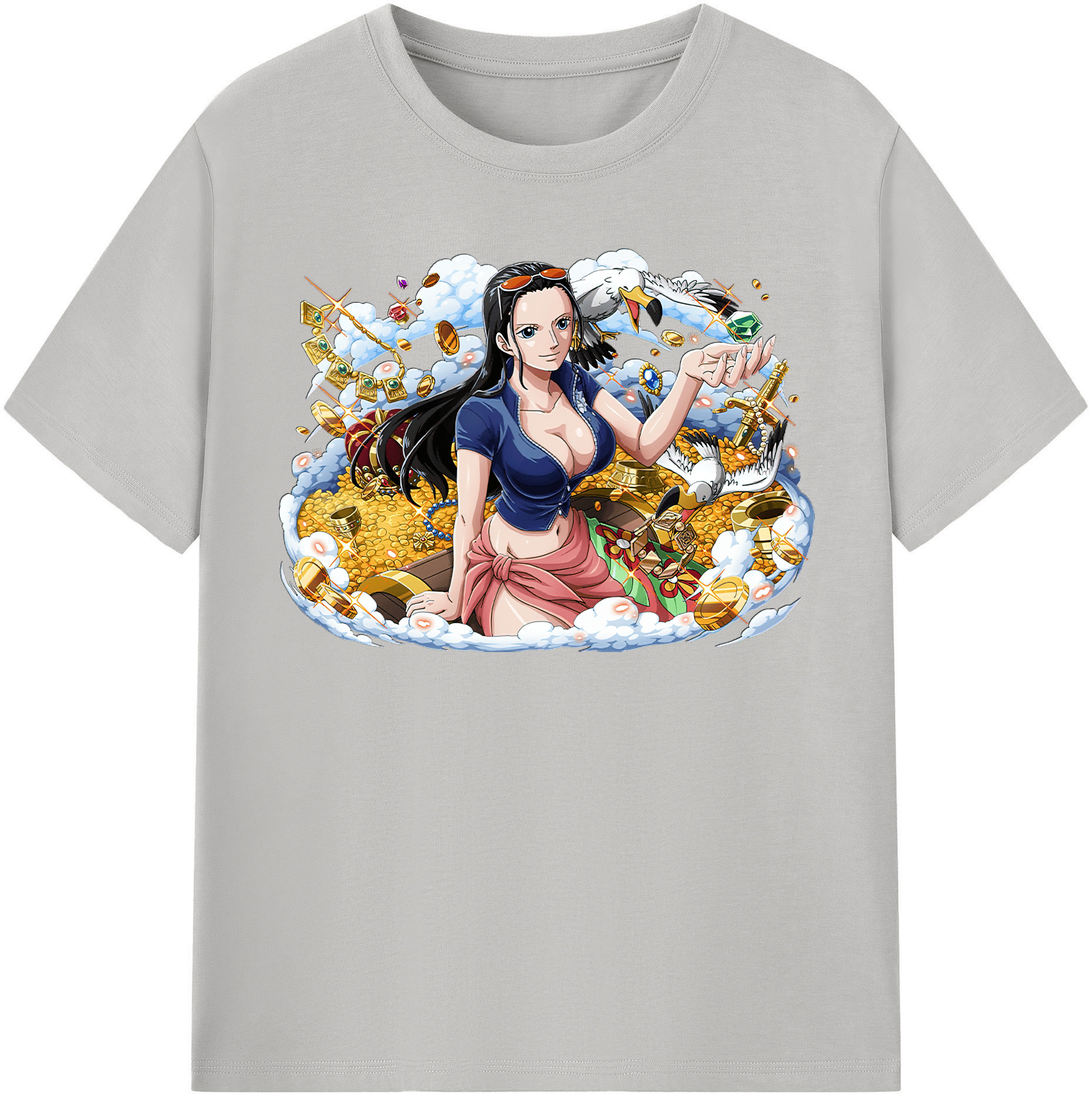 ワンピース ニコ・ロビン ONE PIECE Nico Robin 綿100％半袖Tシャツ（フロントプリント）