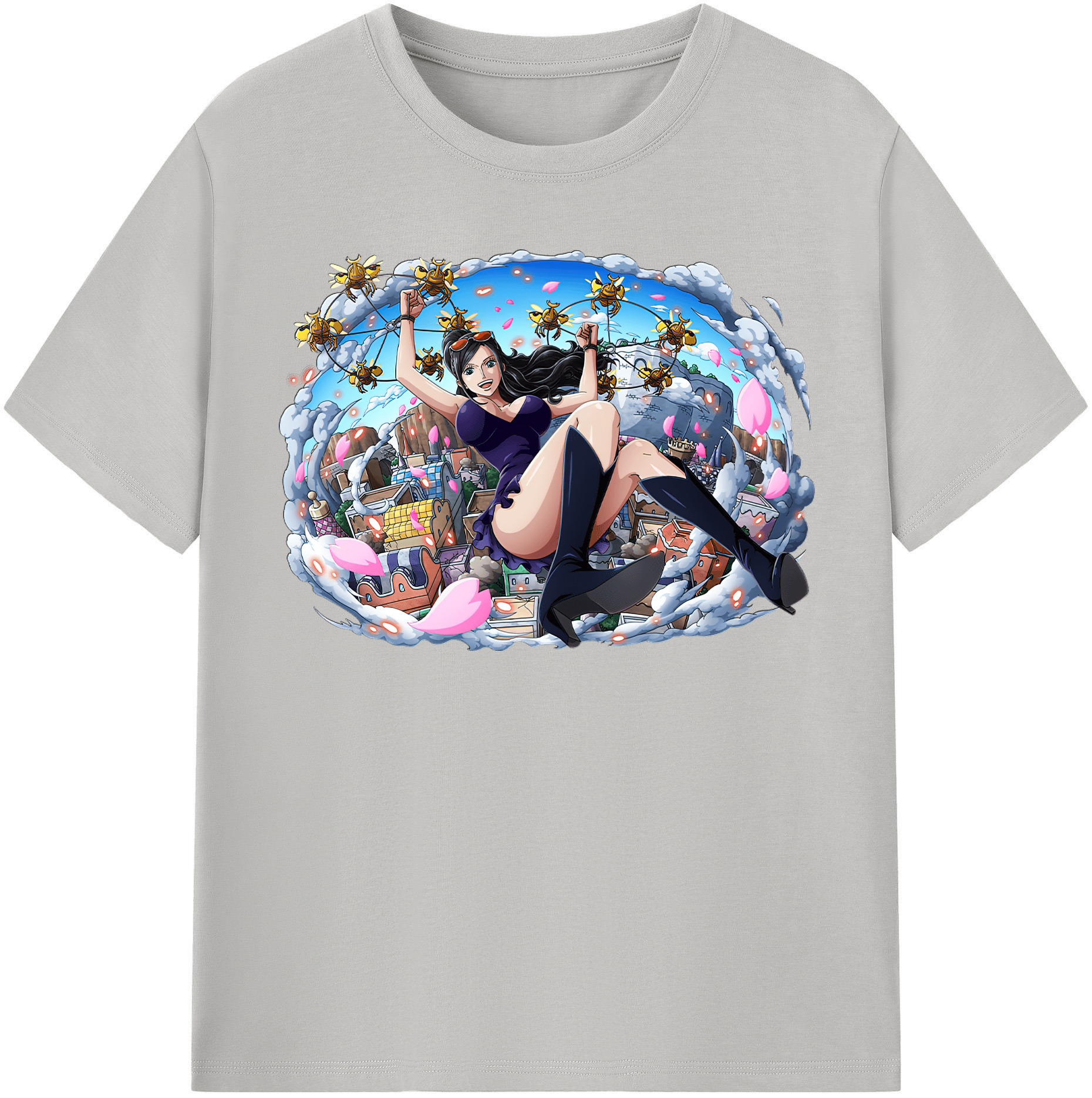 ワンピース ニコ・ロビン ONE PIECE Nico Robin 綿100％半袖Tシャツ（フロントプリント）