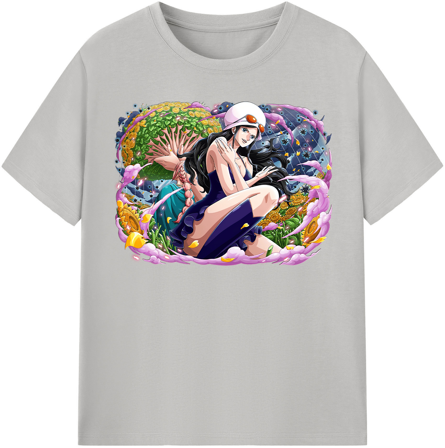 ワンピース ニコ・ロビン ONE PIECE Nico Robin 綿100％半袖Tシャツ（フロントプリント）