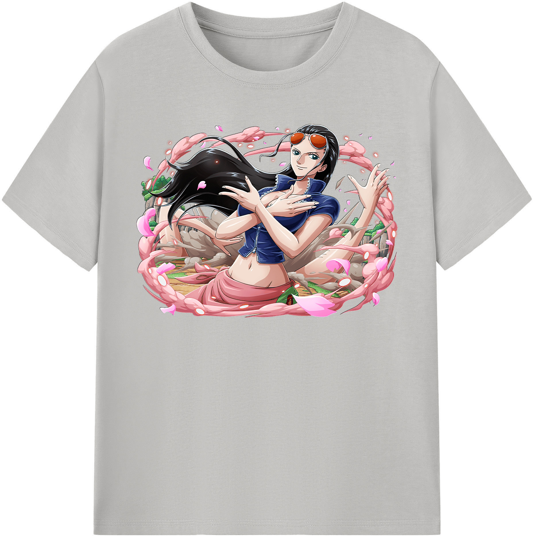 ワンピース ニコ・ロビン ONE PIECE Nico Robin 綿100％半袖Tシャツ（フロントプリント）