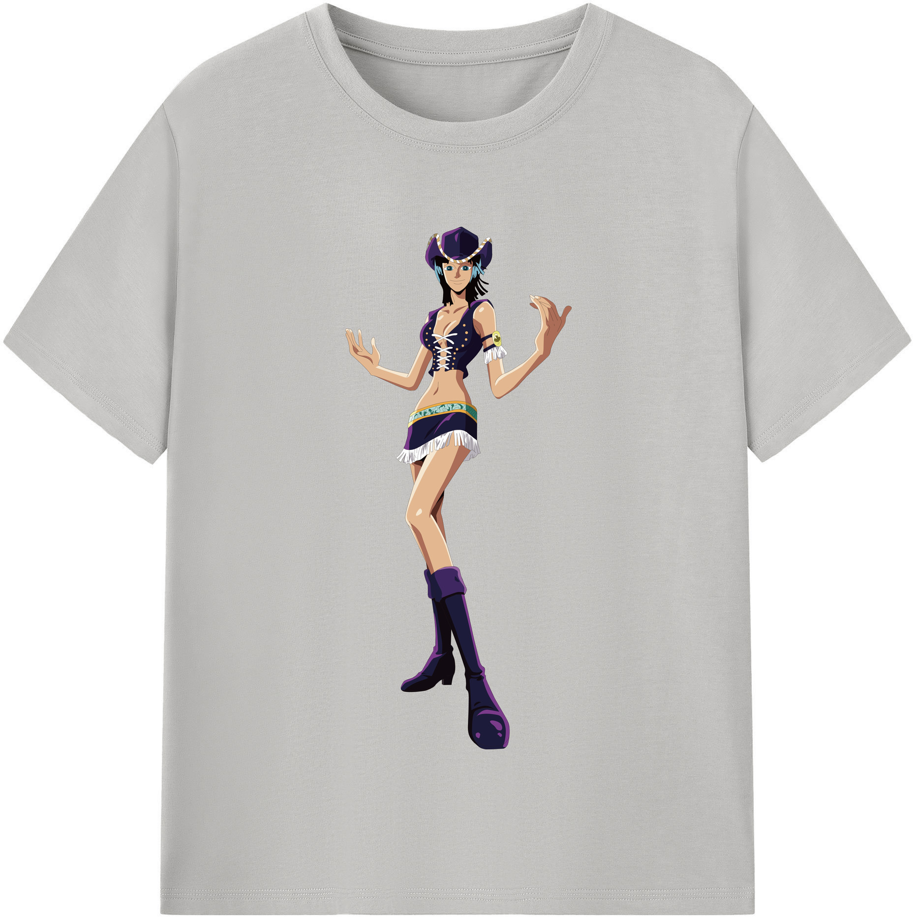 ワンピース ニコ・ロビン ONE PIECE Nico Robin 綿100％半袖Tシャツ（フロントプリント）