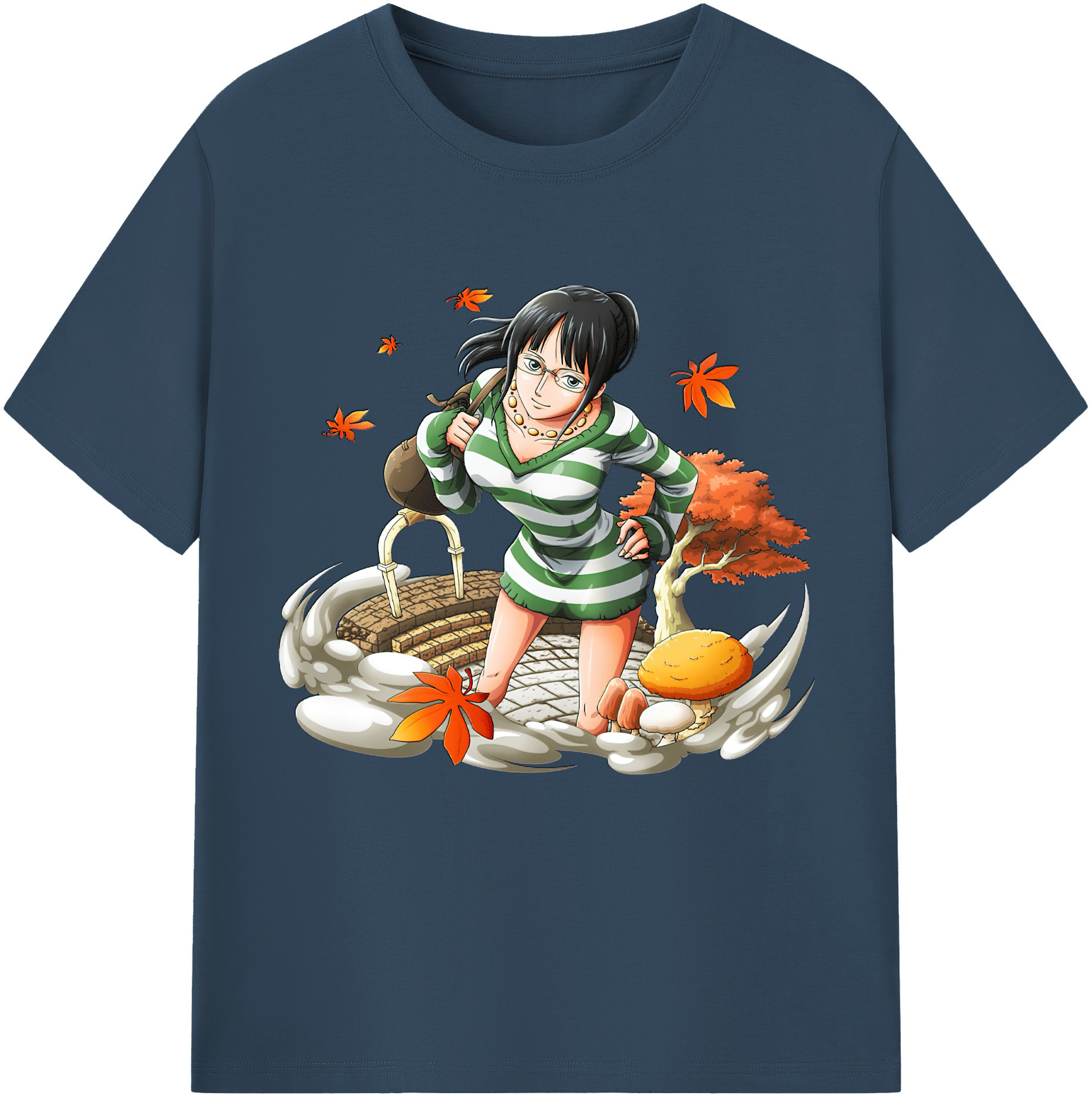 ワンピース ニコ・ロビン ONE PIECE Nico Robin 綿100％半袖Tシャツ（フロントプリント）