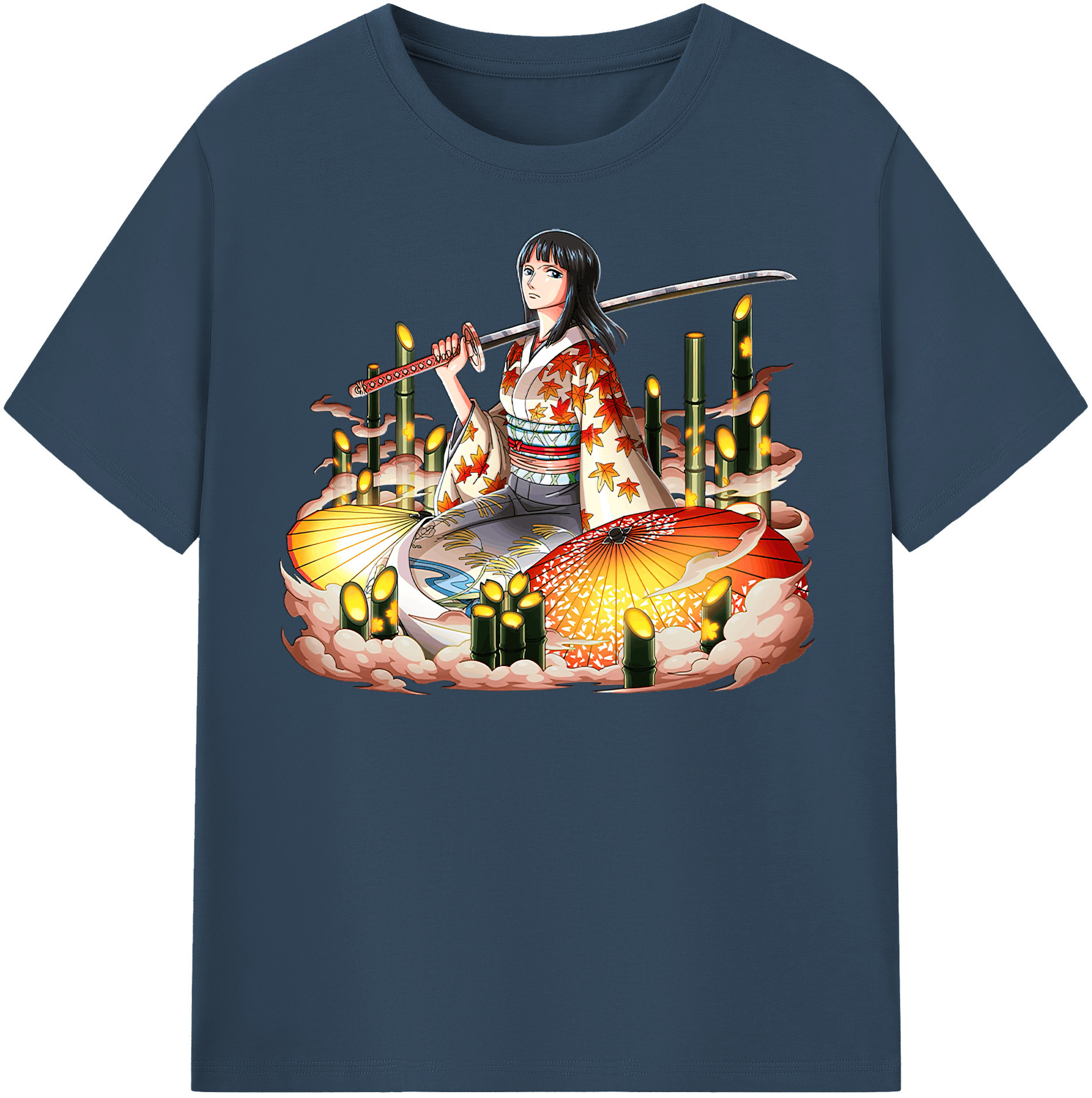 ワンピース ニコ・ロビン ONE PIECE Nico Robin 綿100％半袖Tシャツ（フロントプリント）