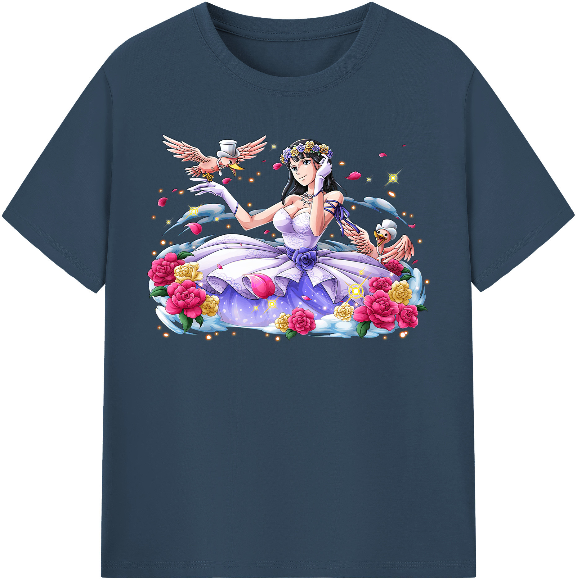 ワンピース ニコ・ロビン ONE PIECE Nico Robin 綿100％半袖Tシャツ（フロントプリント）
