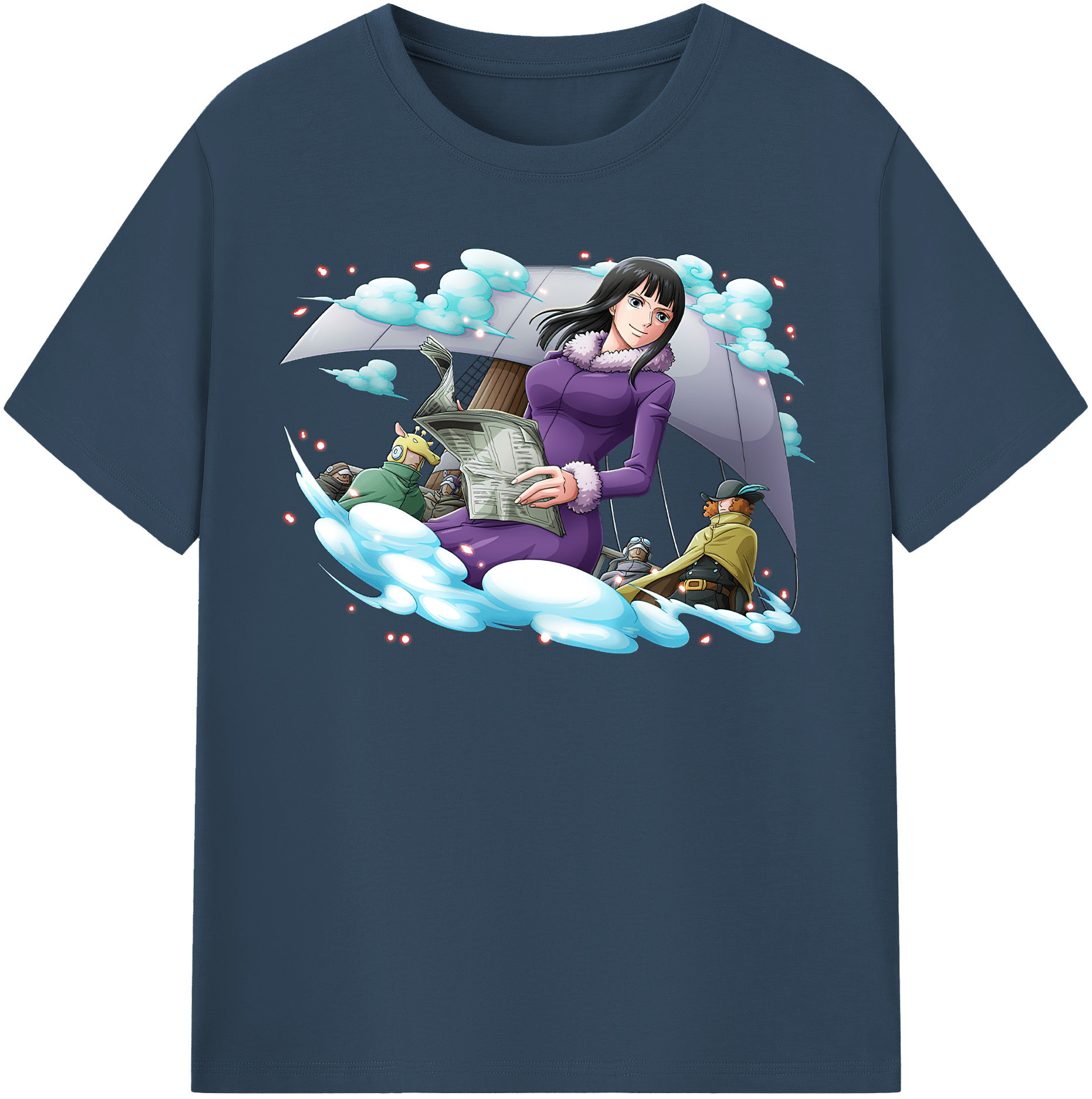 ワンピース ニコ・ロビン ONE PIECE Nico Robin 綿100％半袖Tシャツ（フロントプリント）