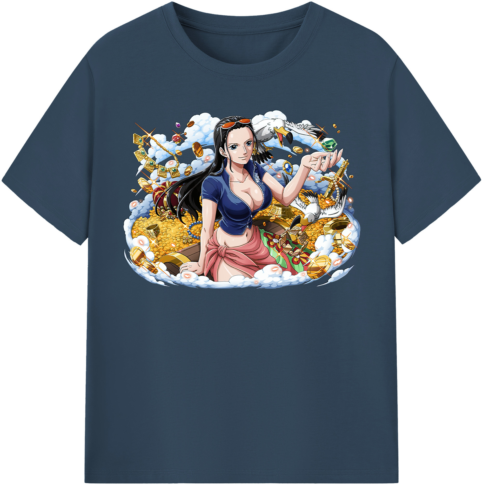 ワンピース ニコ・ロビン ONE PIECE Nico Robin 綿100％半袖Tシャツ（フロントプリント）