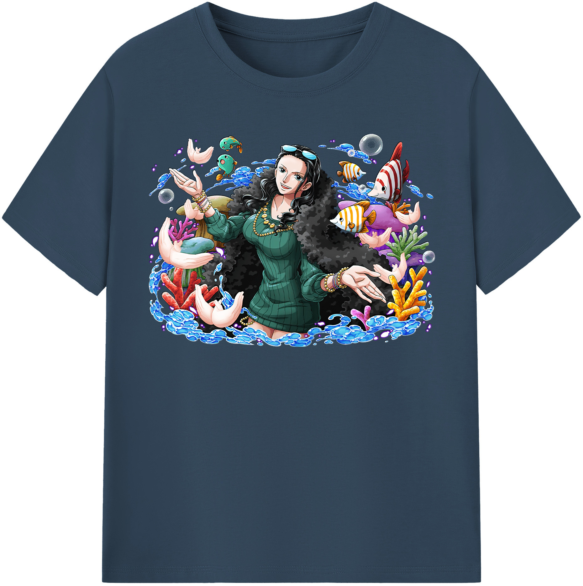 ワンピース ニコ・ロビン ONE PIECE Nico Robin 綿100％半袖Tシャツ（フロントプリント）