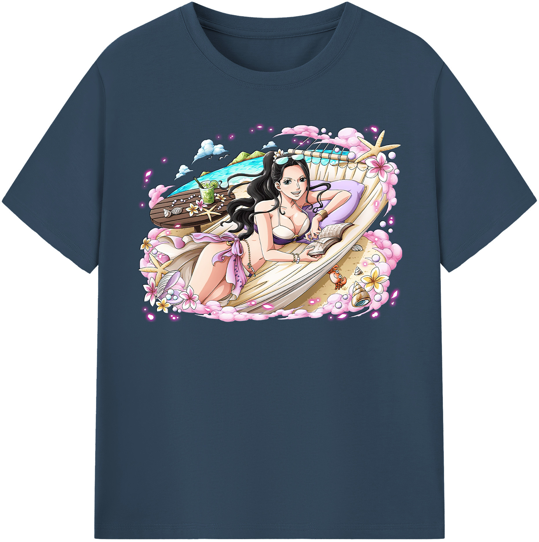 ワンピース ニコ・ロビン ONE PIECE Nico Robin 綿100％半袖Tシャツ（フロントプリント）