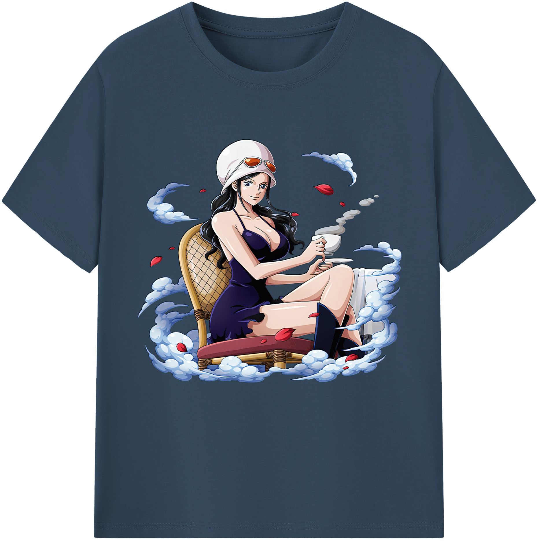 ワンピース ニコ・ロビン ONE PIECE Nico Robin 綿100％半袖Tシャツ（フロントプリント）