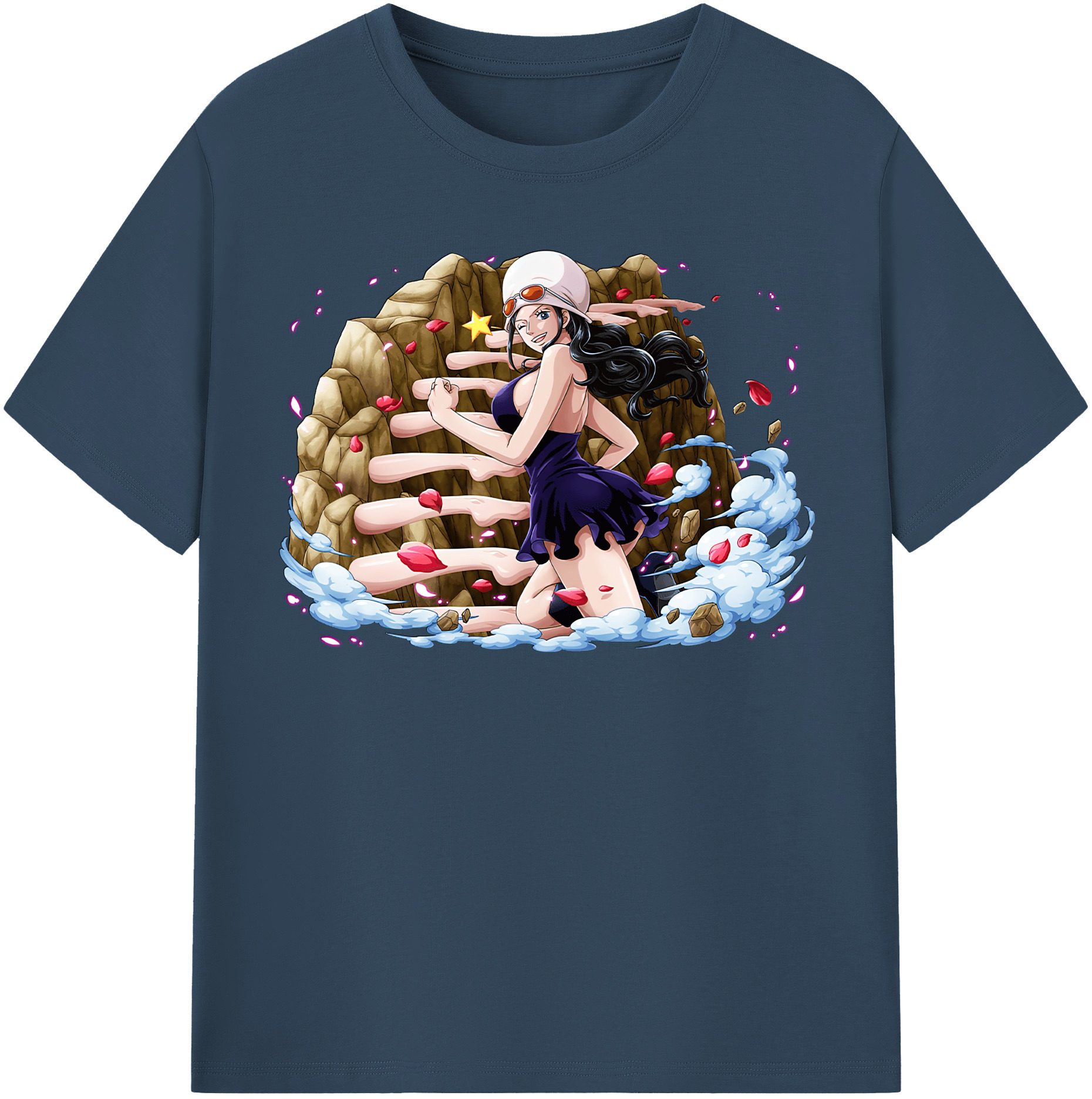 ワンピース ニコ・ロビン ONE PIECE Nico Robin 綿100％半袖Tシャツ（フロントプリント）