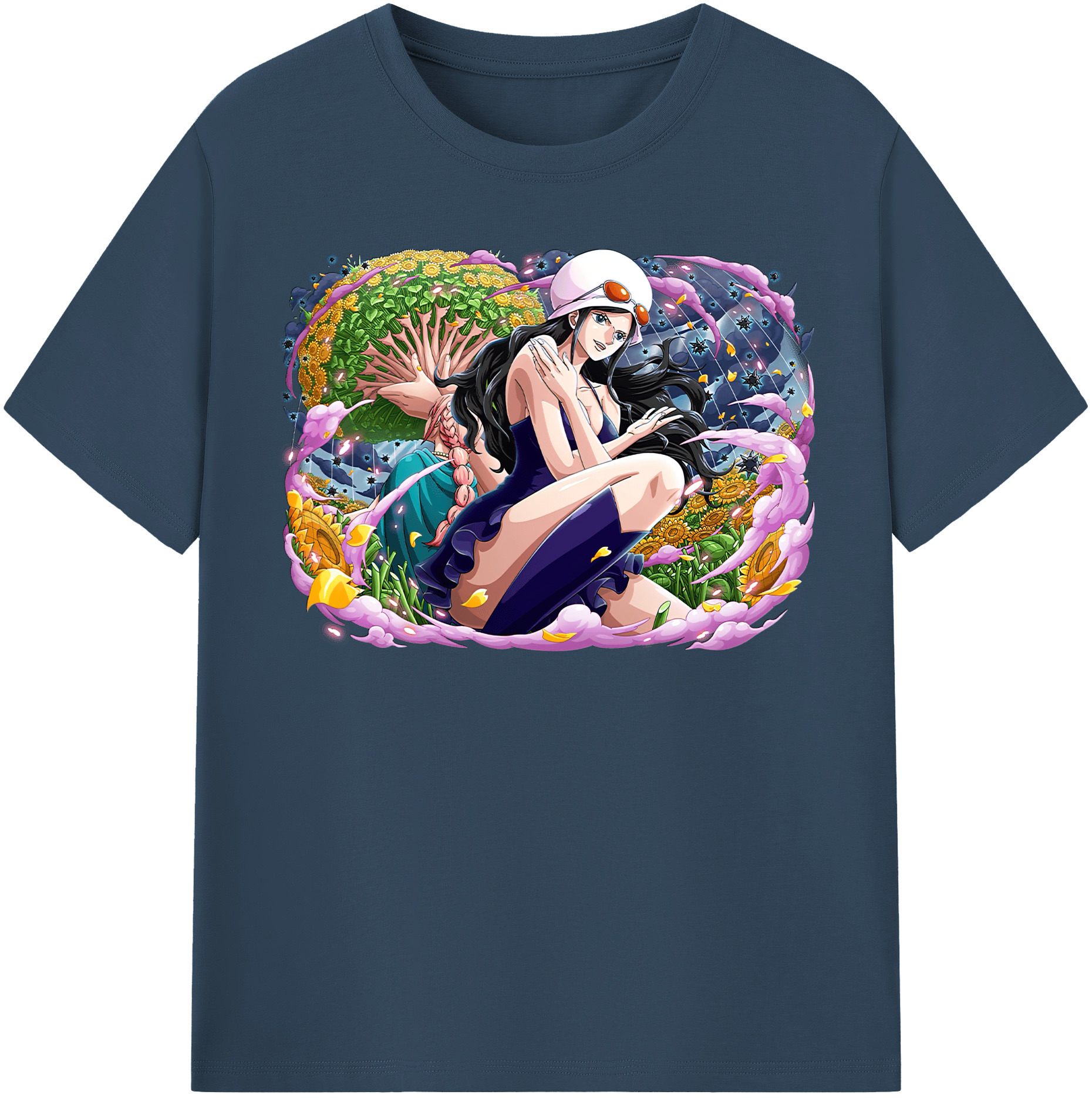 ワンピース ニコ・ロビン ONE PIECE Nico Robin 綿100％半袖Tシャツ（フロントプリント）
