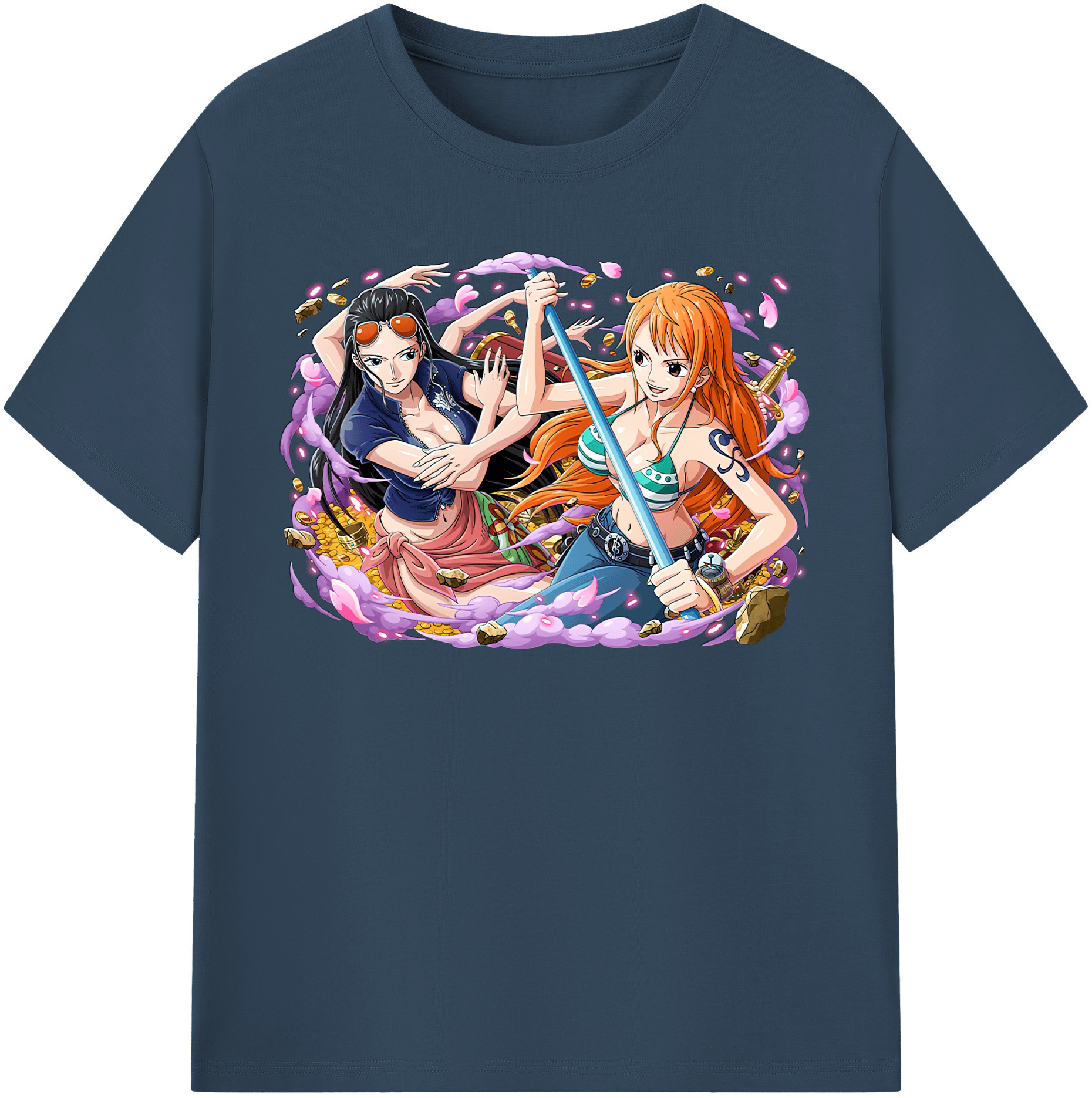 ワンピース ニコ・ロビン ONE PIECE Nico Robin 綿100％半袖Tシャツ（フロントプリント）