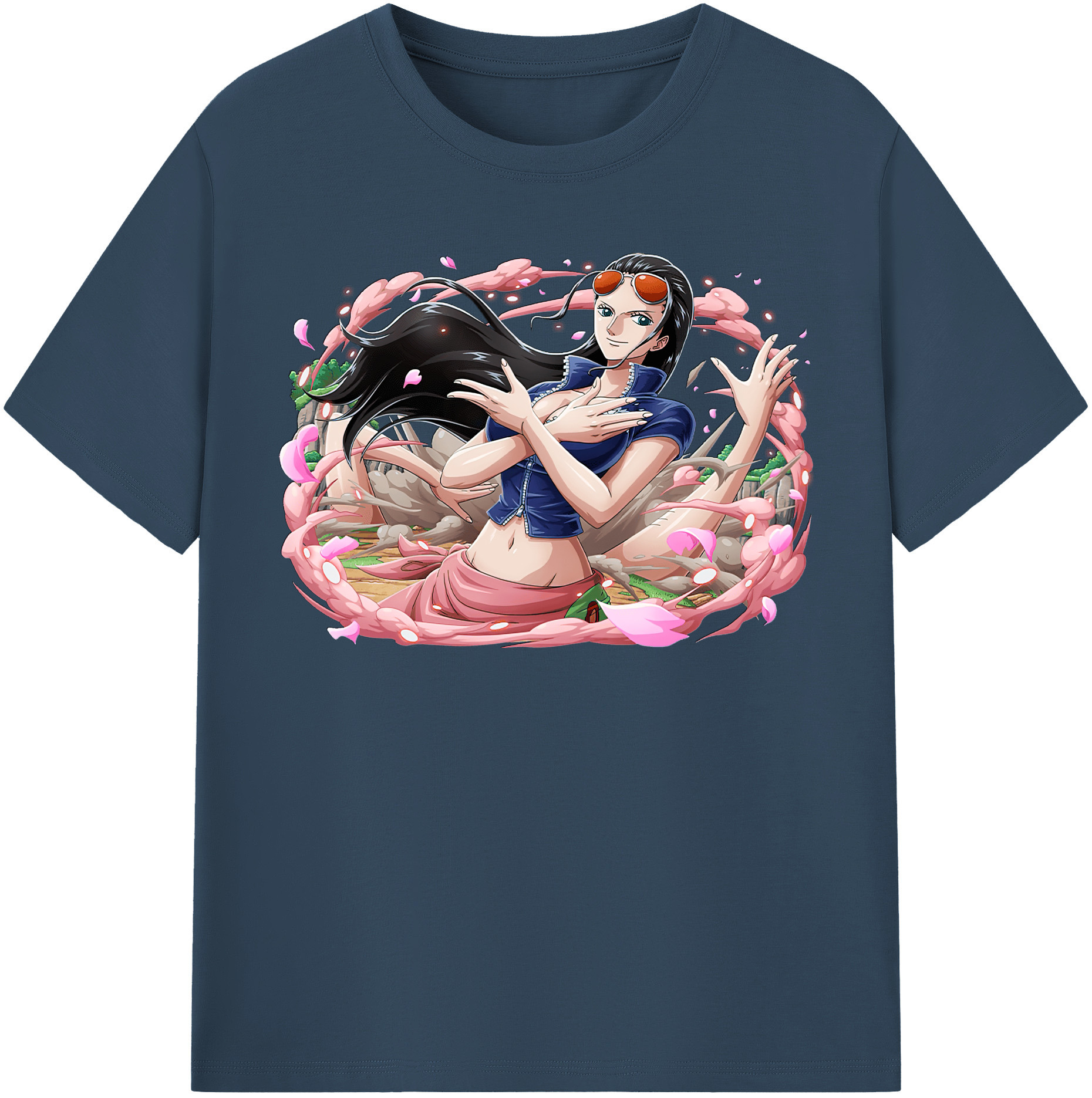 ワンピース ニコ・ロビン ONE PIECE Nico Robin 綿100％半袖Tシャツ（フロントプリント）