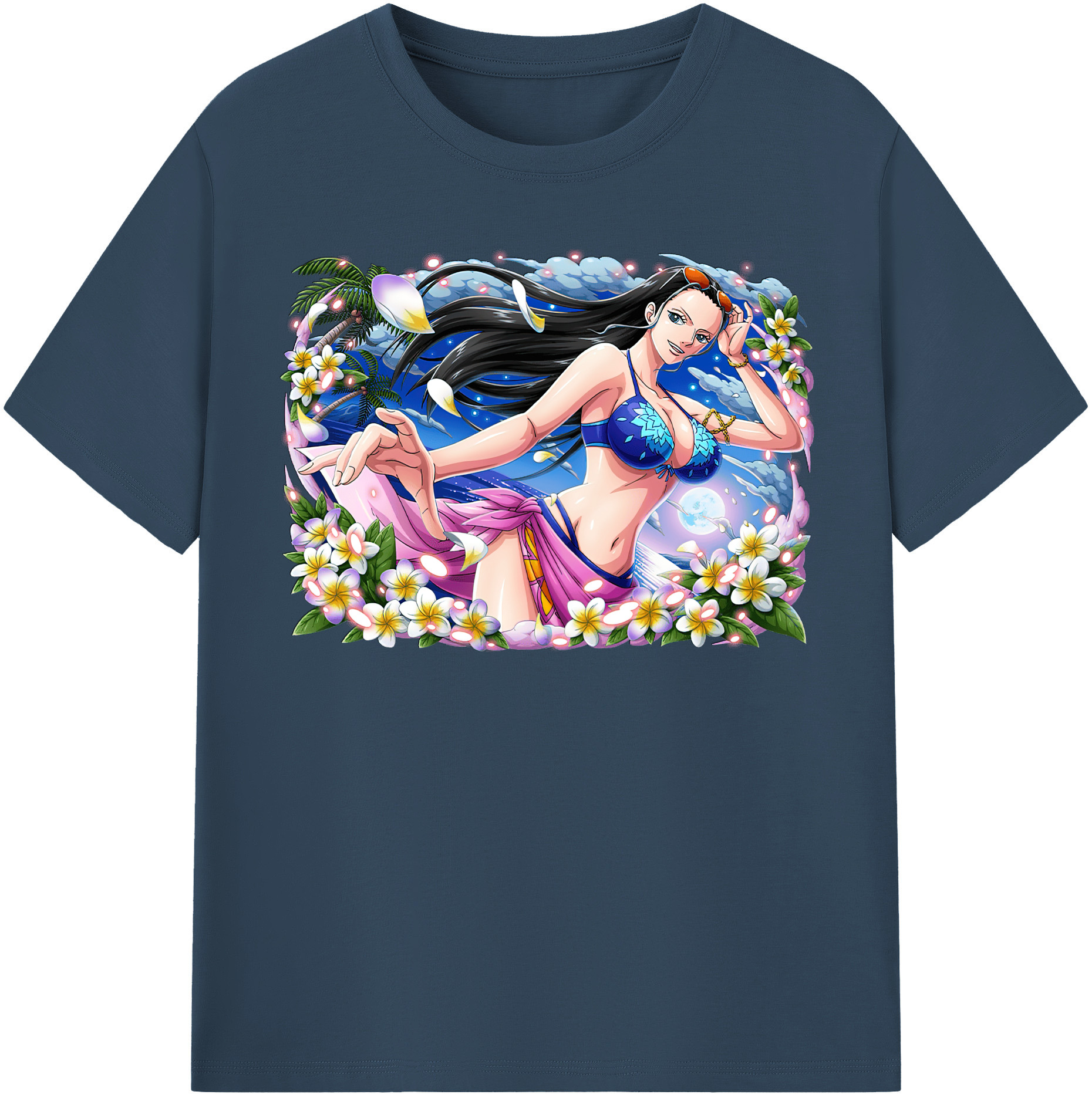 ワンピース ニコ・ロビン ONE PIECE Nico Robin 綿100％半袖Tシャツ（フロントプリント）