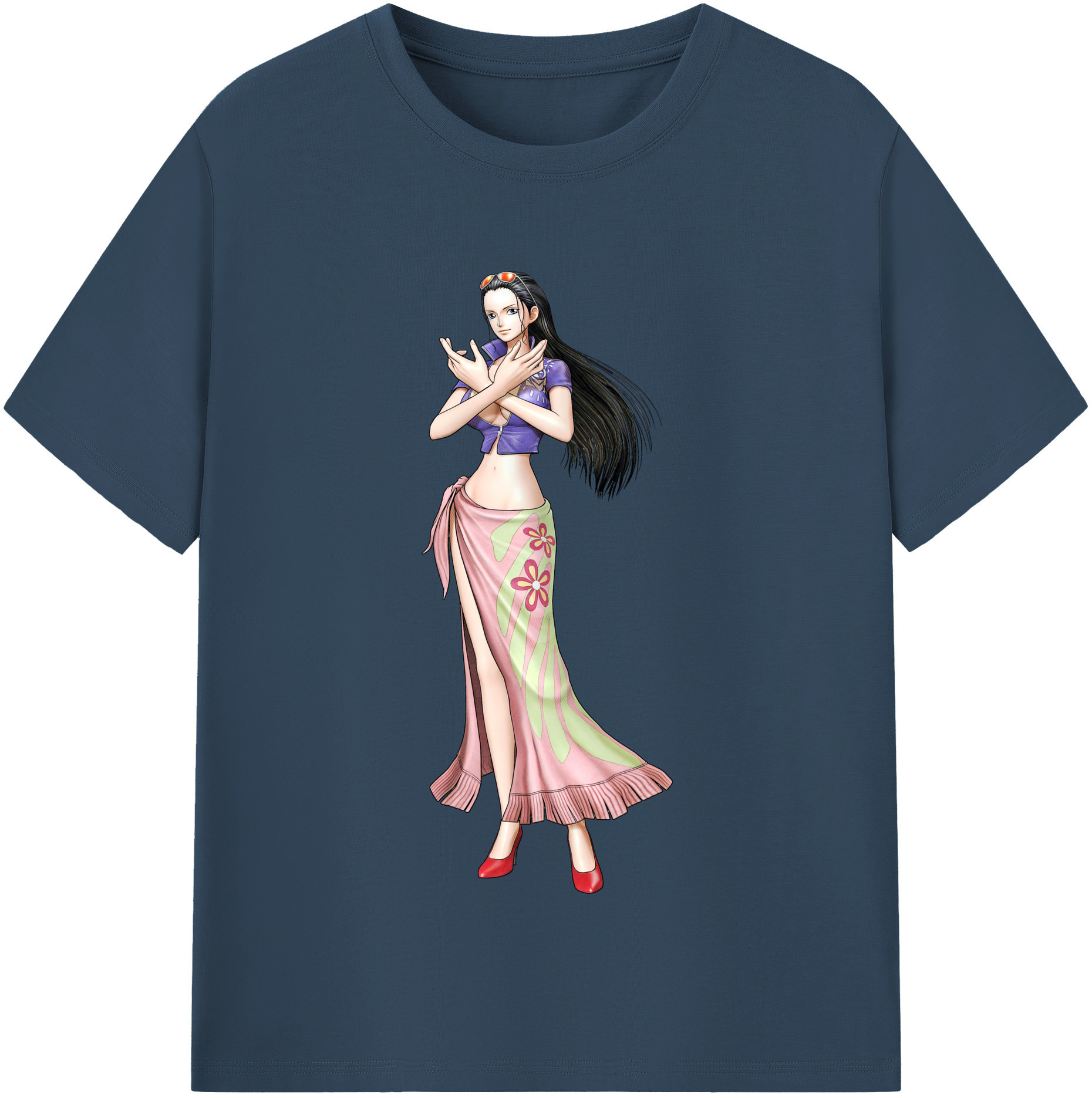 ワンピース ニコ・ロビン ONE PIECE Nico Robin 綿100％半袖Tシャツ（フロントプリント）