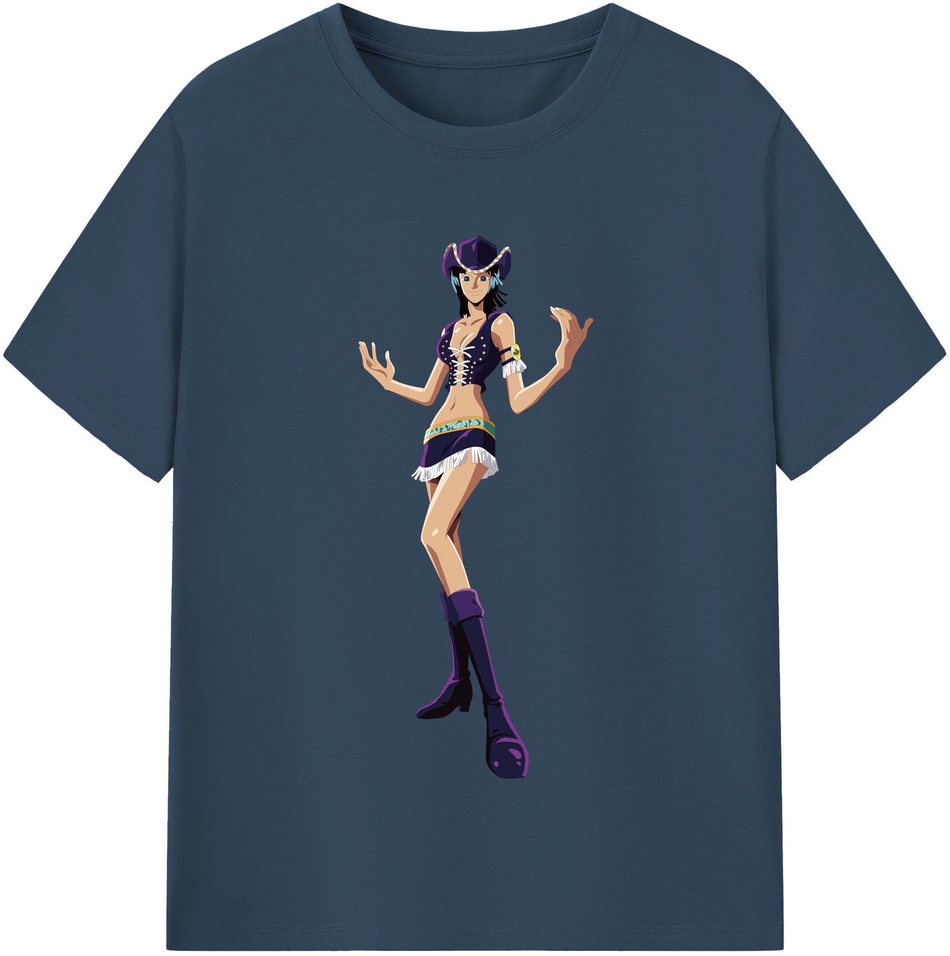 ワンピース ニコ・ロビン ONE PIECE Nico Robin 綿100％半袖Tシャツ（フロントプリント）