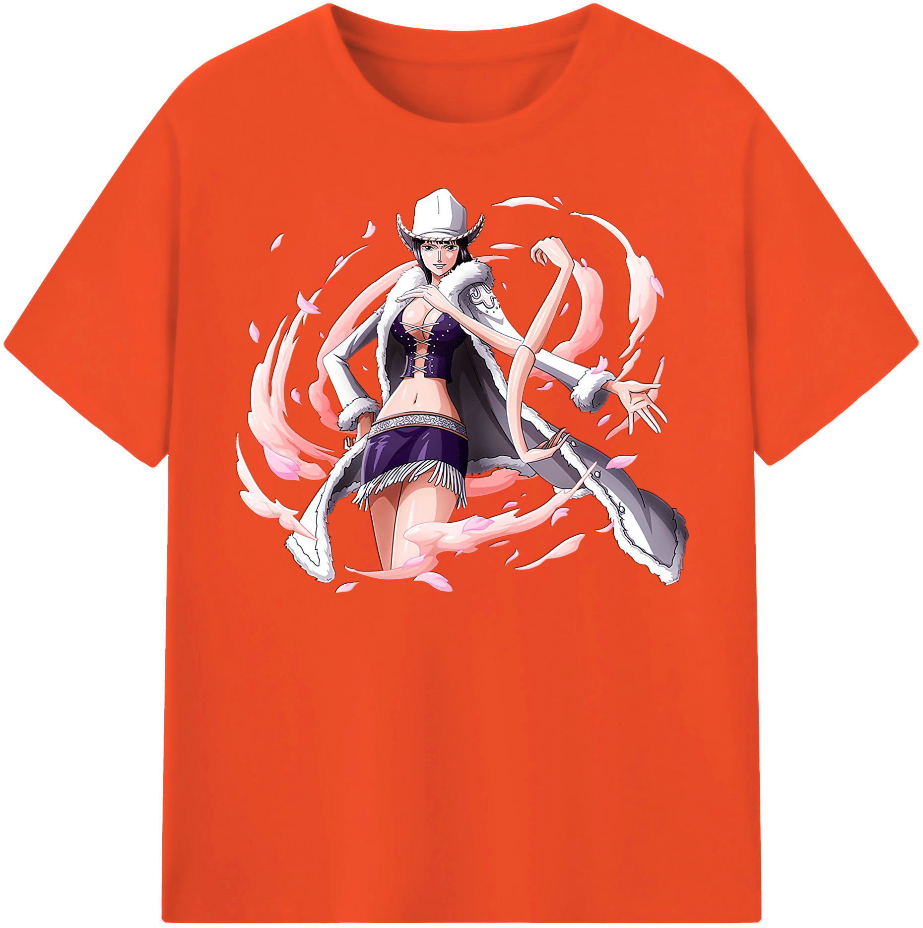 ワンピース ニコ・ロビン ONE PIECE Nico Robin 綿100％半袖Tシャツ（フロントプリント）