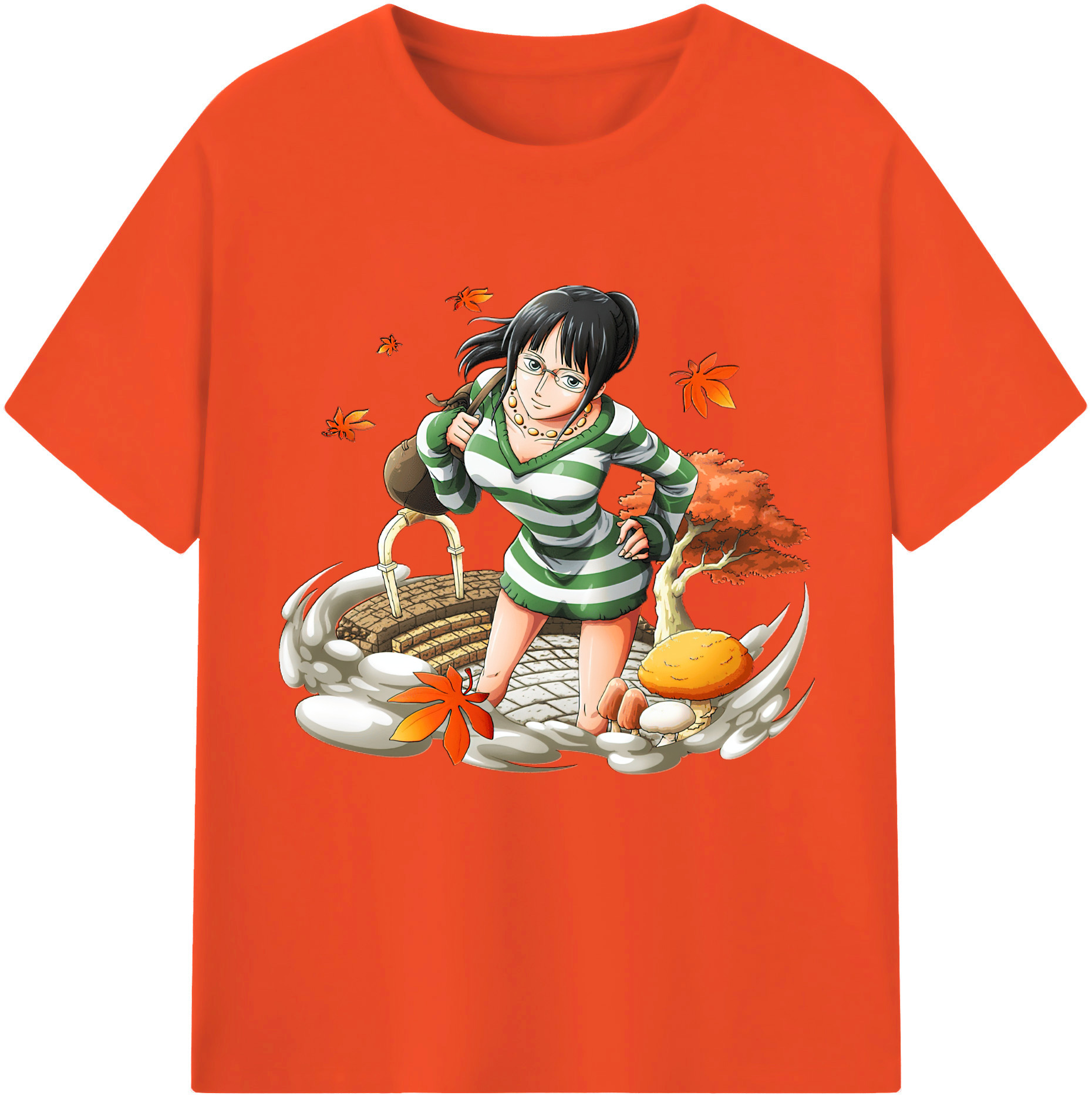 ワンピース ニコ・ロビン ONE PIECE Nico Robin 綿100％半袖Tシャツ（フロントプリント）