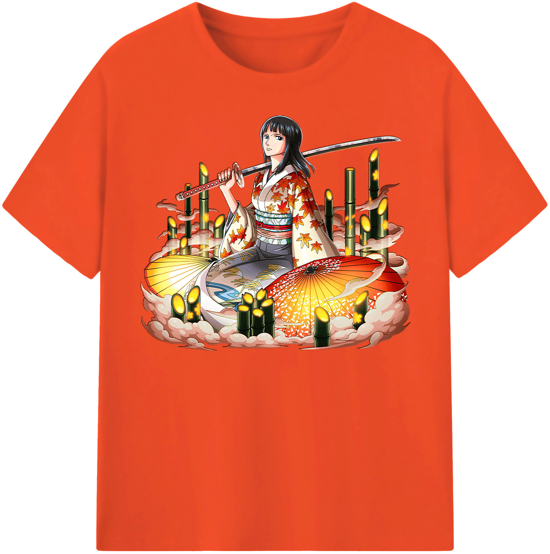 ワンピース ニコ・ロビン ONE PIECE Nico Robin 綿100％半袖Tシャツ（フロントプリント）
