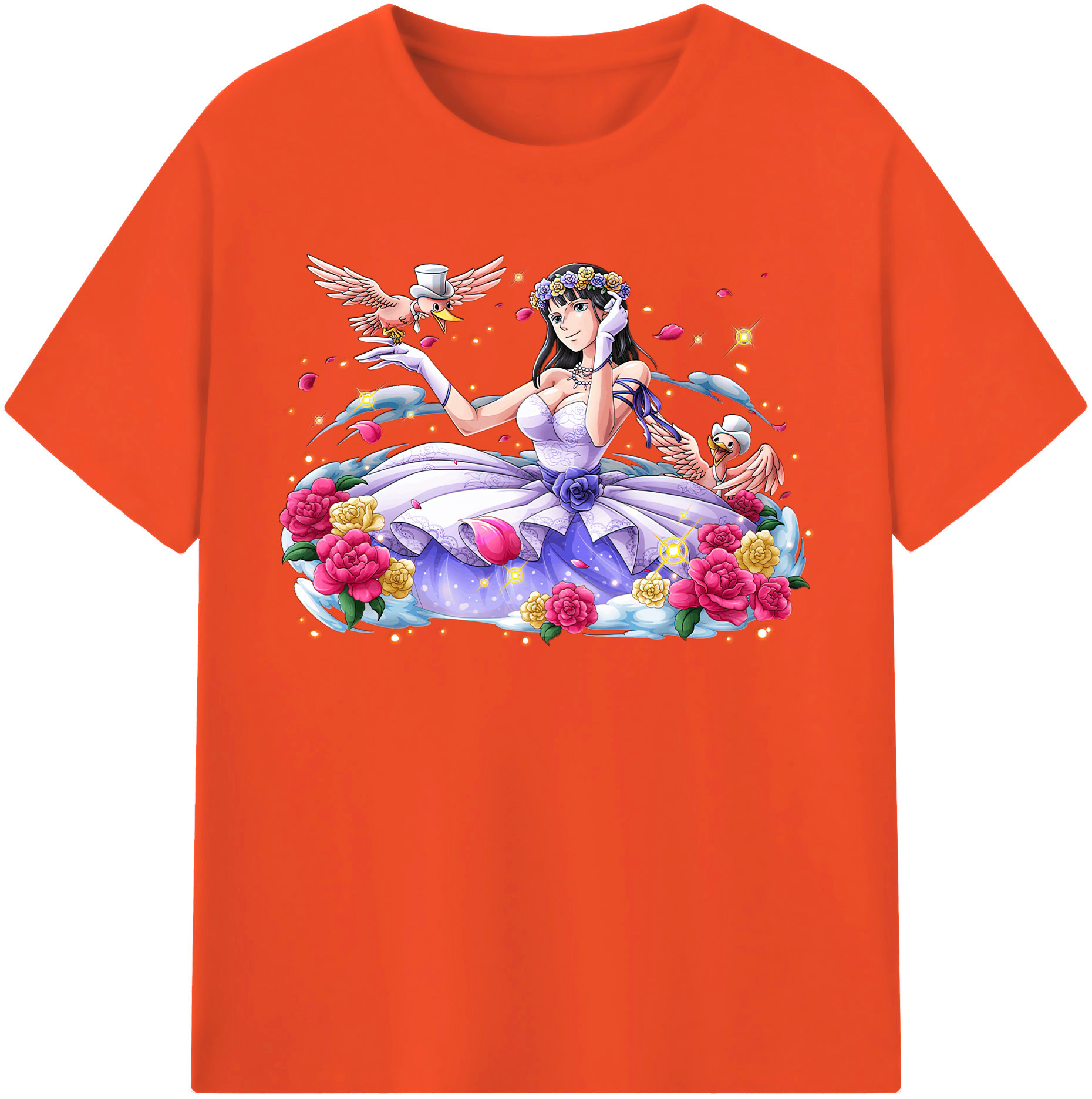 ワンピース ニコ・ロビン ONE PIECE Nico Robin 綿100％半袖Tシャツ（フロントプリント）