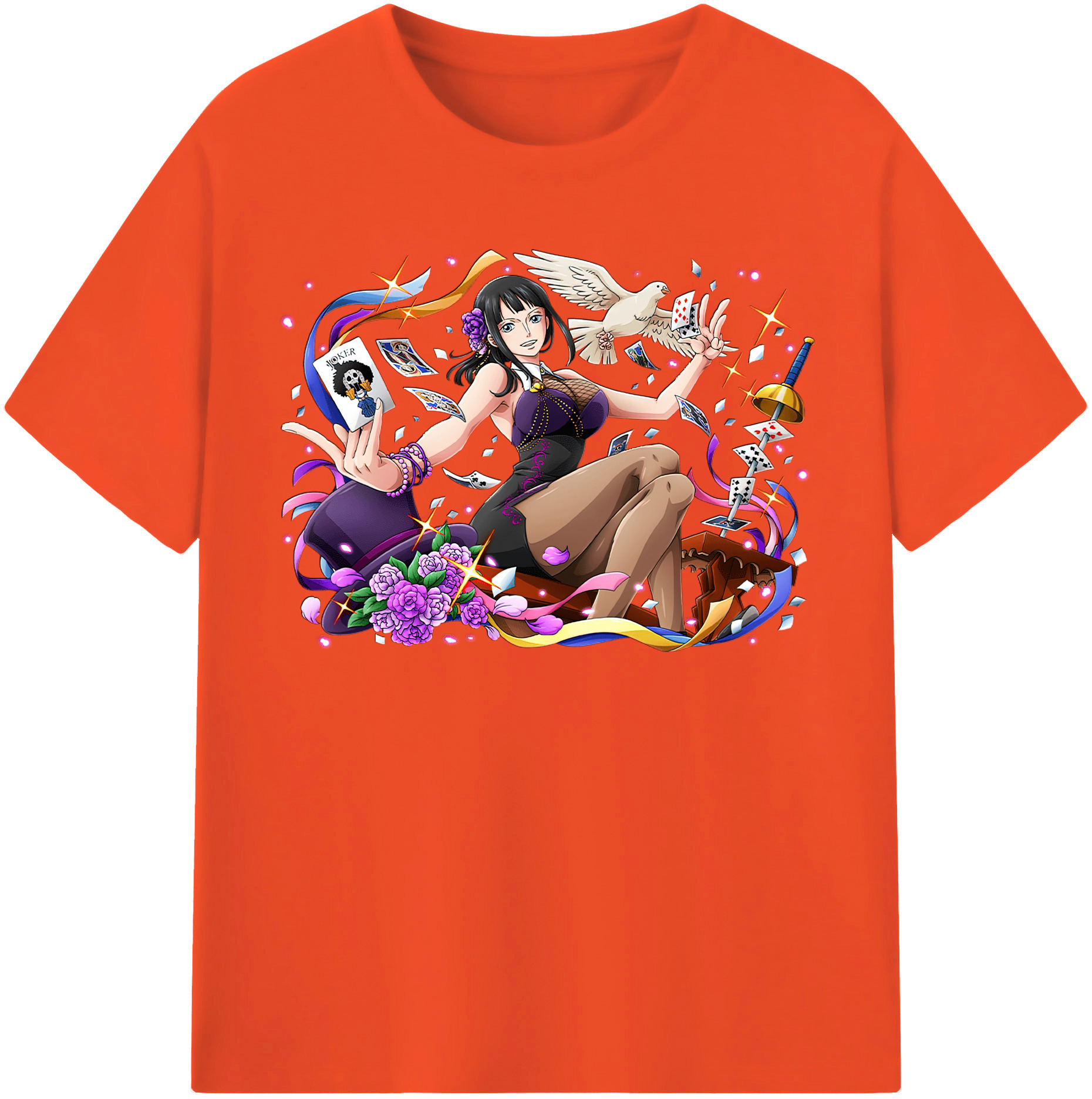 ワンピース ニコ・ロビン ONE PIECE Nico Robin 綿100％半袖Tシャツ（フロントプリント）