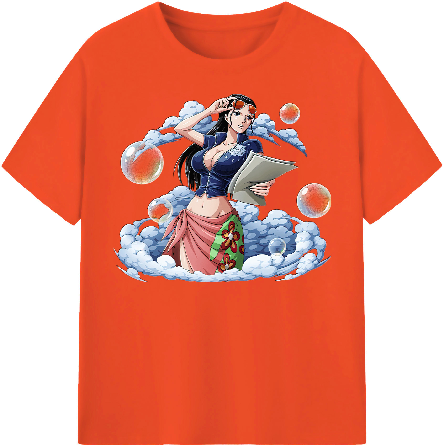 ワンピース ニコ・ロビン ONE PIECE Nico Robin 綿100％半袖Tシャツ（フロントプリント）