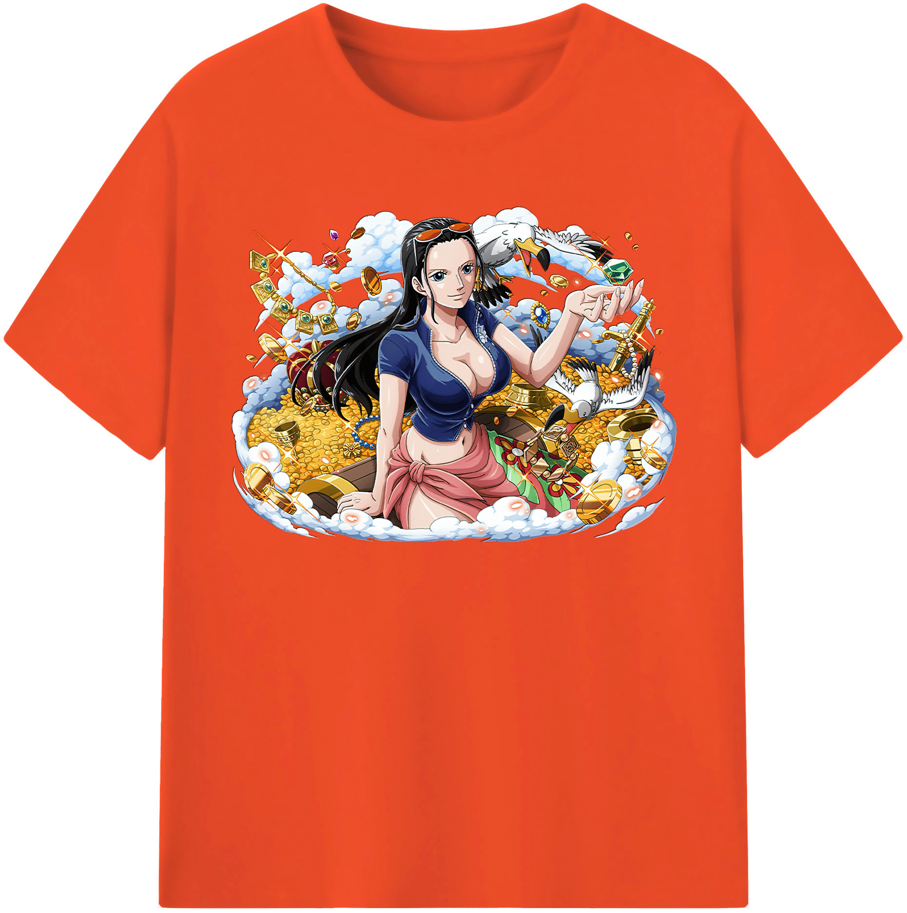 ワンピース ニコ・ロビン ONE PIECE Nico Robin 綿100％半袖Tシャツ（フロントプリント）