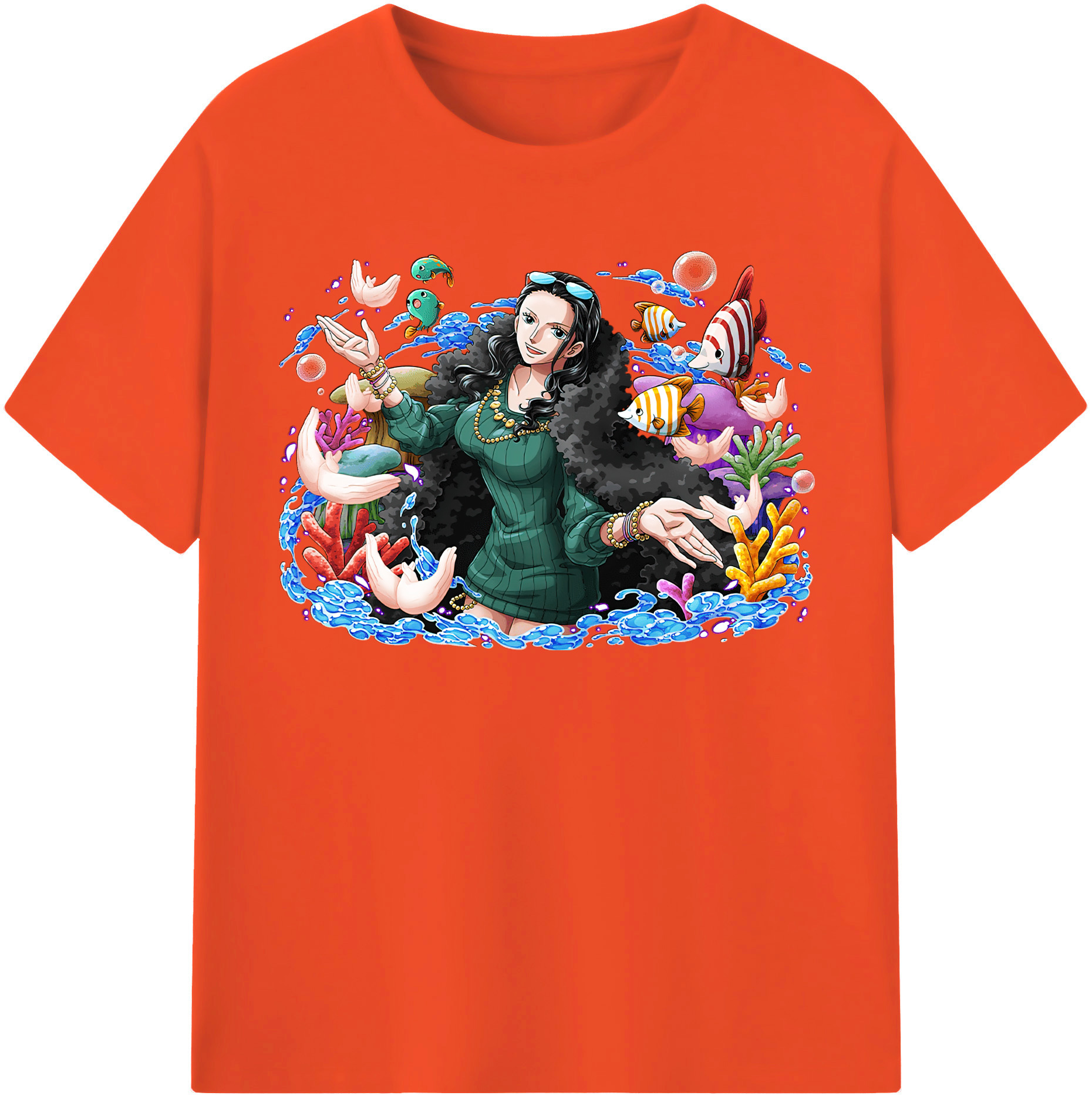 ワンピース ニコ・ロビン ONE PIECE Nico Robin 綿100％半袖Tシャツ（フロントプリント）