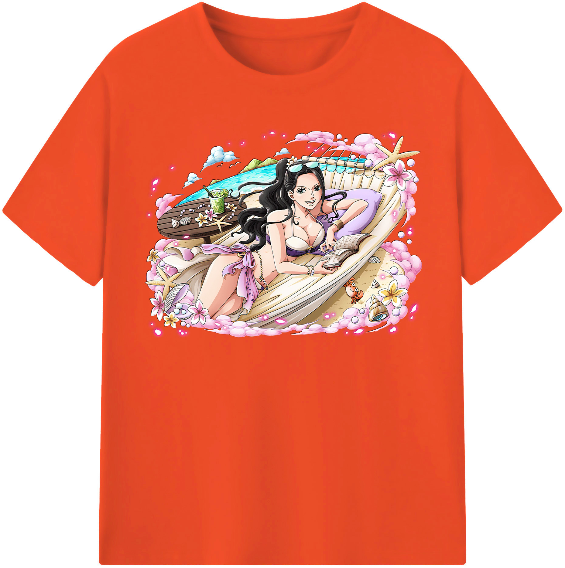 ワンピース ニコ・ロビン ONE PIECE Nico Robin 綿100％半袖Tシャツ（フロントプリント）