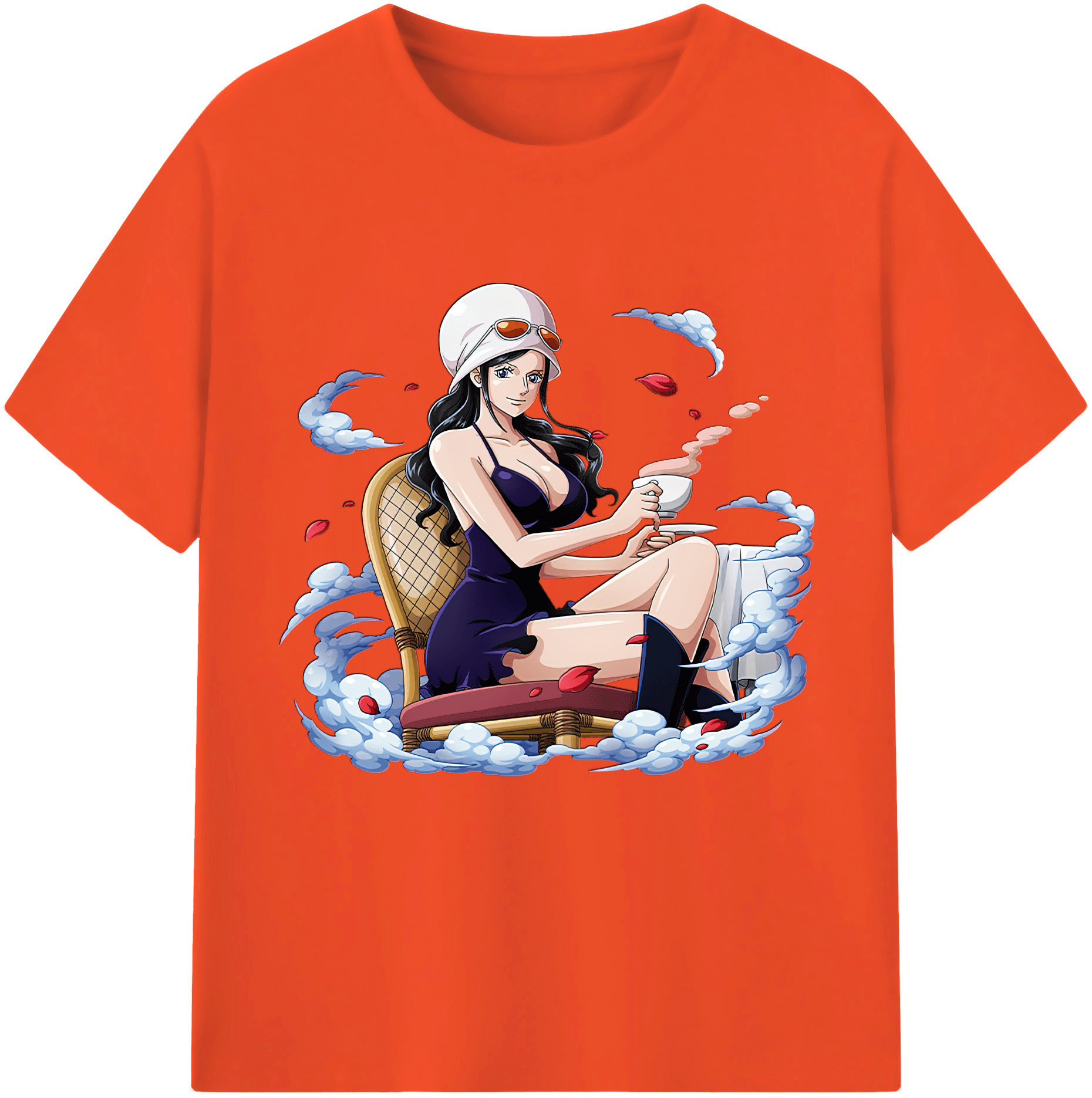 ワンピース ニコ・ロビン ONE PIECE Nico Robin 綿100％半袖Tシャツ（フロントプリント）
