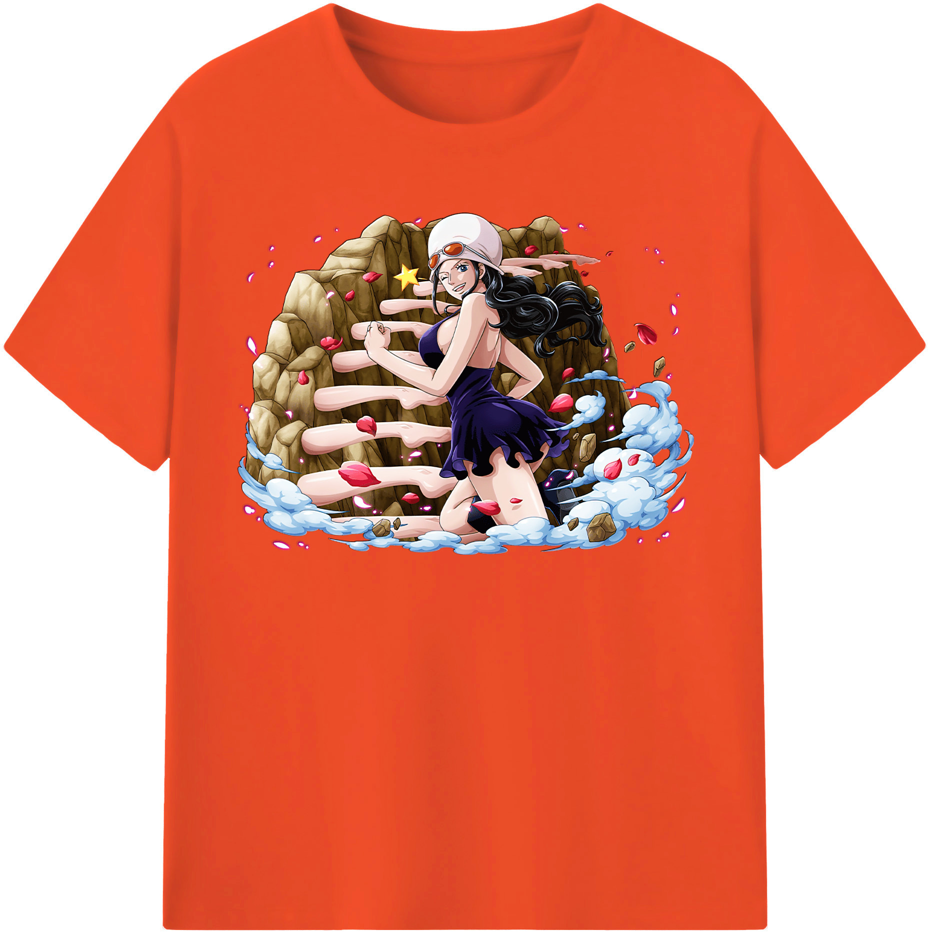 ワンピース ニコ・ロビン ONE PIECE Nico Robin 綿100％半袖Tシャツ（フロントプリント）