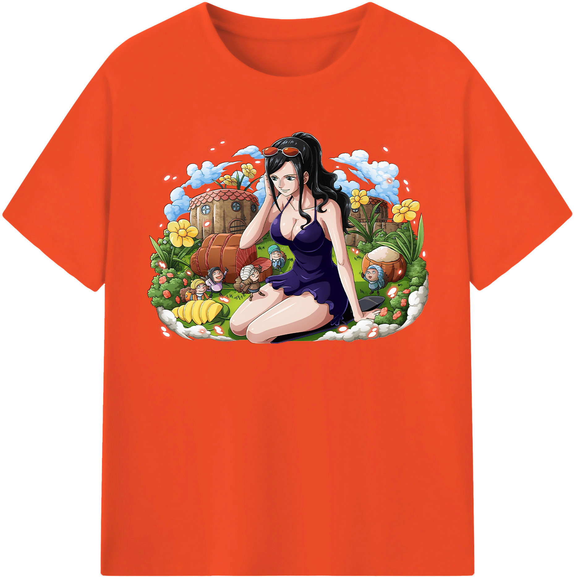 ワンピース ニコ・ロビン ONE PIECE Nico Robin 綿100％半袖Tシャツ（フロントプリント）