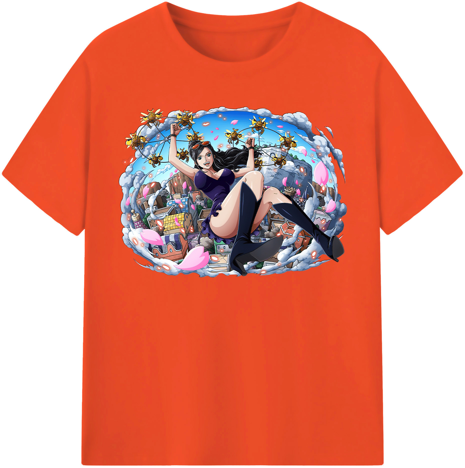 ワンピース ニコ・ロビン ONE PIECE Nico Robin 綿100％半袖Tシャツ（フロントプリント）