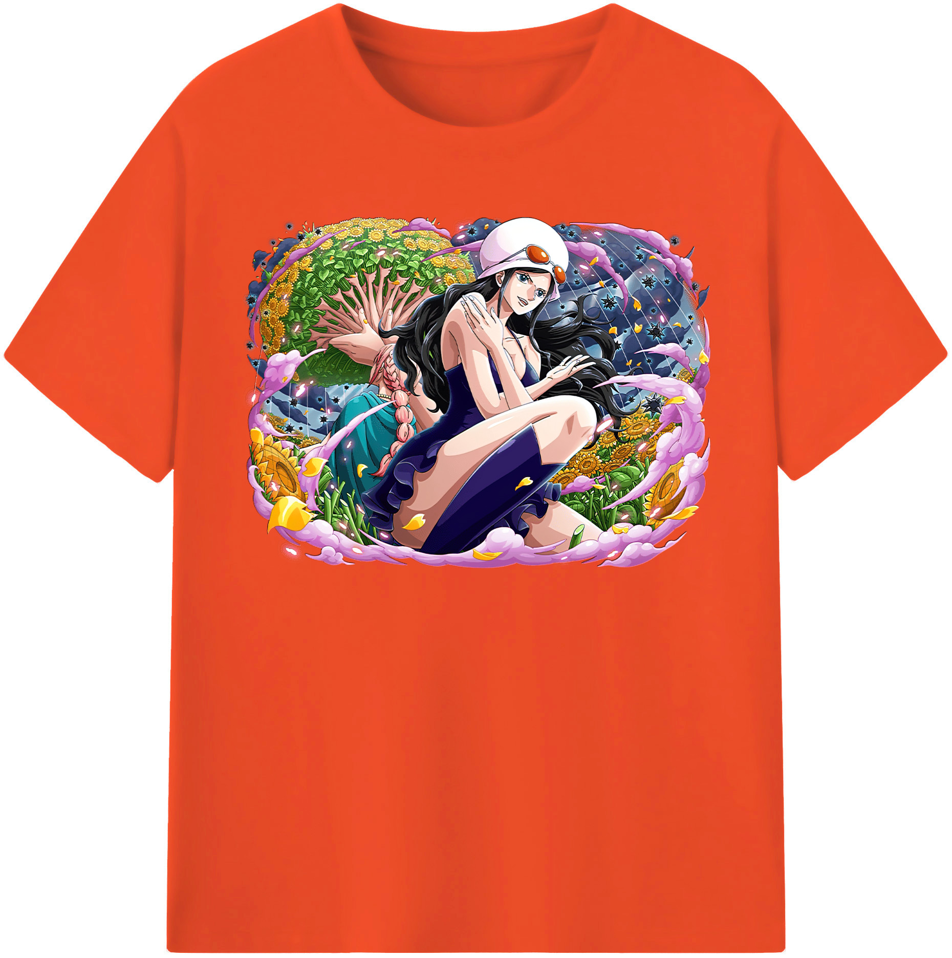 ワンピース ニコ・ロビン ONE PIECE Nico Robin 綿100％半袖Tシャツ（フロントプリント）