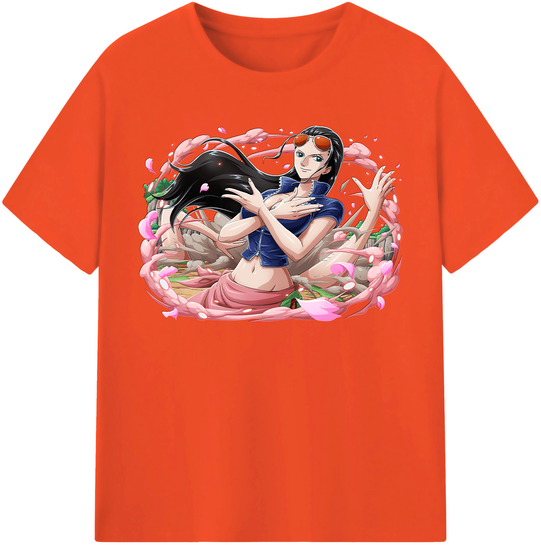 ワンピース ニコ・ロビン ONE PIECE Nico Robin 綿100％半袖Tシャツ（フロントプリント）