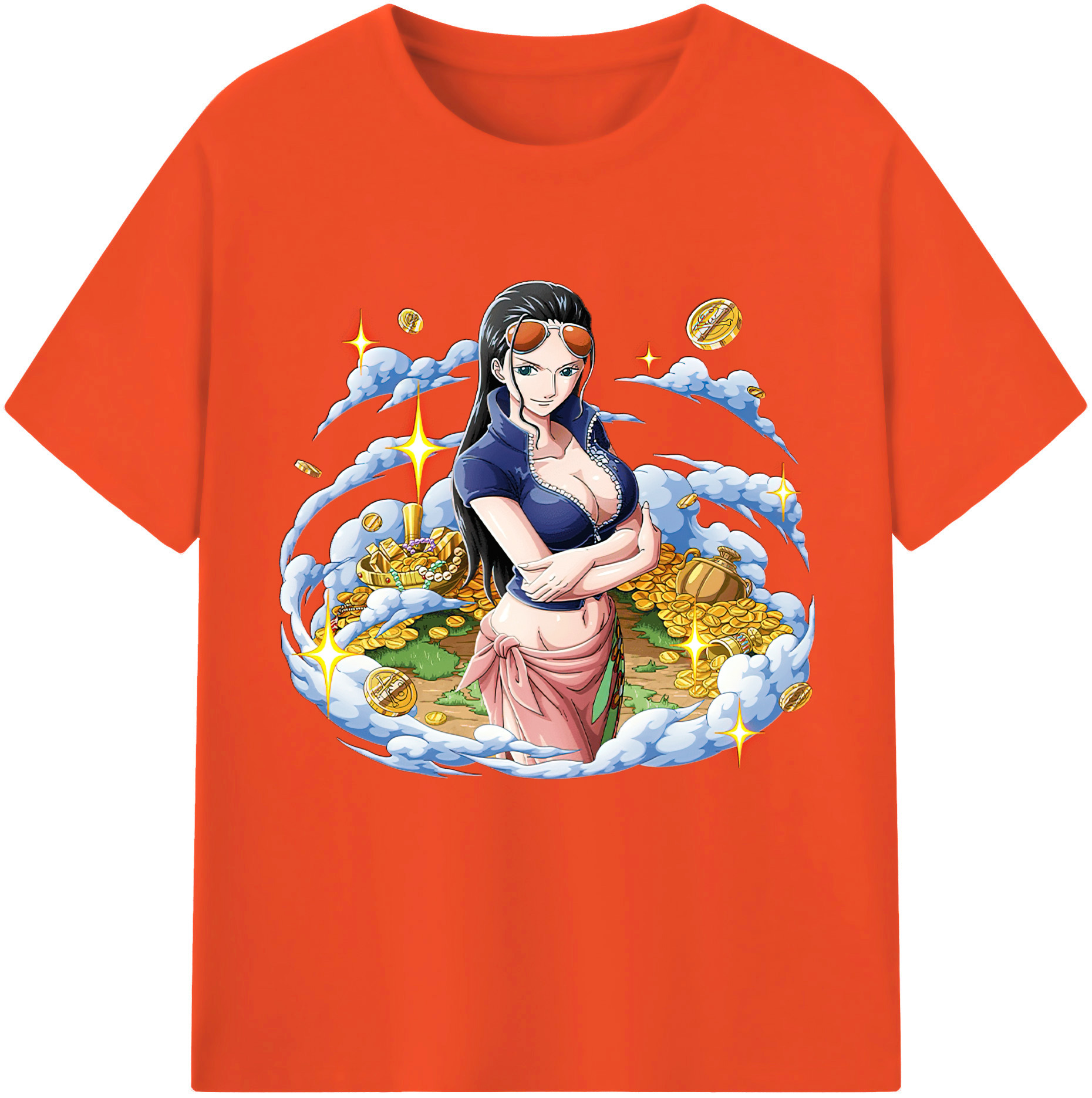 ワンピース ニコ・ロビン ONE PIECE Nico Robin 綿100％半袖Tシャツ（フロントプリント）
