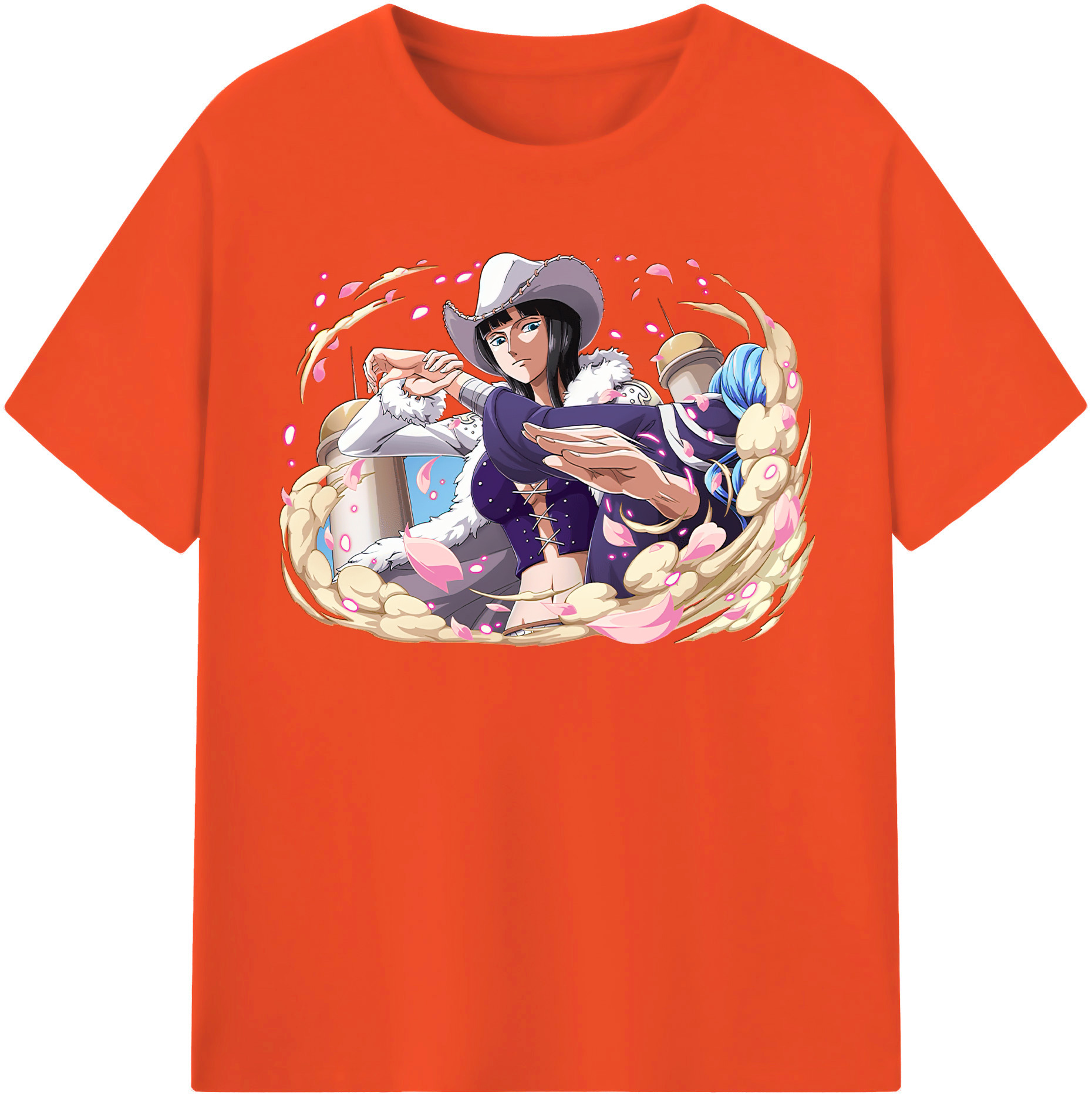 ワンピース ニコ・ロビン ONE PIECE Nico Robin 綿100％半袖Tシャツ（フロントプリント）