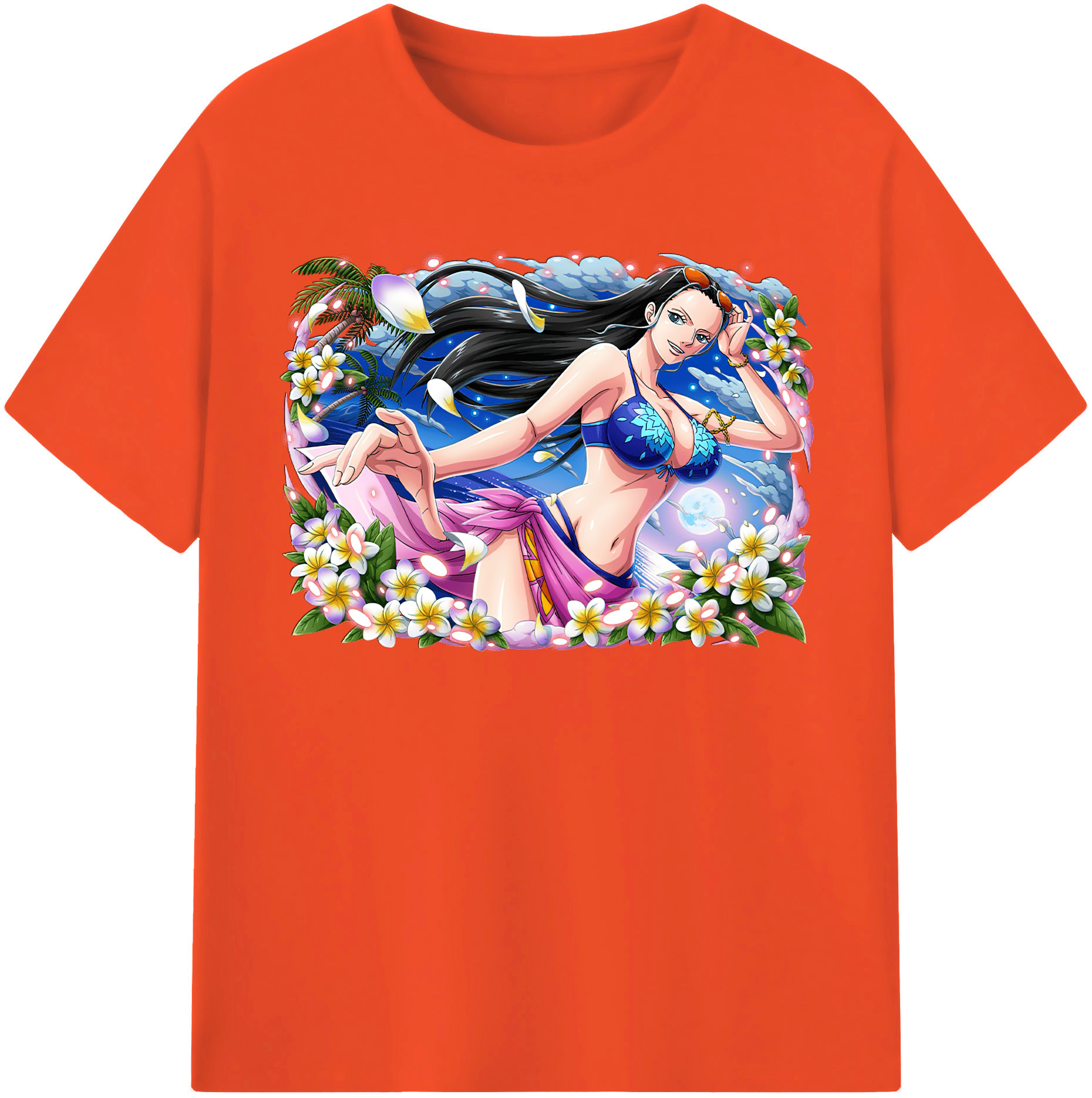 ワンピース ニコ・ロビン ONE PIECE Nico Robin 綿100％半袖Tシャツ（フロントプリント）