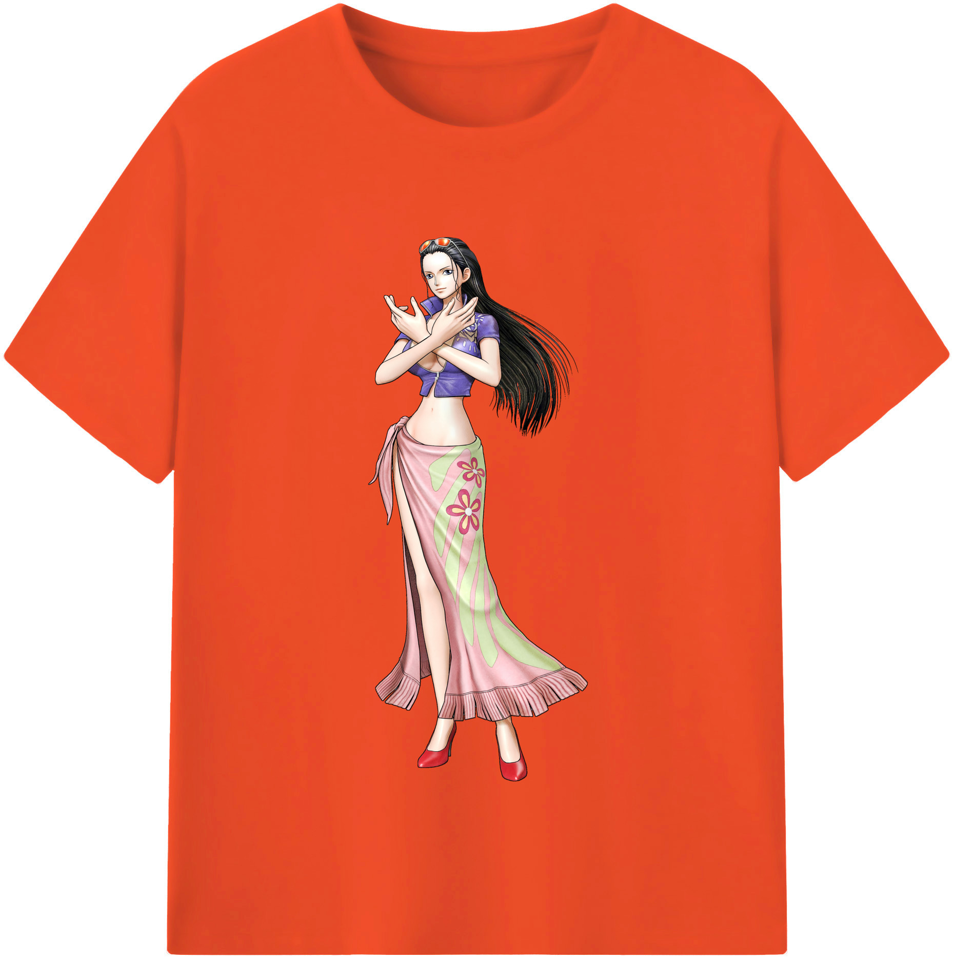 ワンピース ニコ・ロビン ONE PIECE Nico Robin 綿100％半袖Tシャツ（フロントプリント）