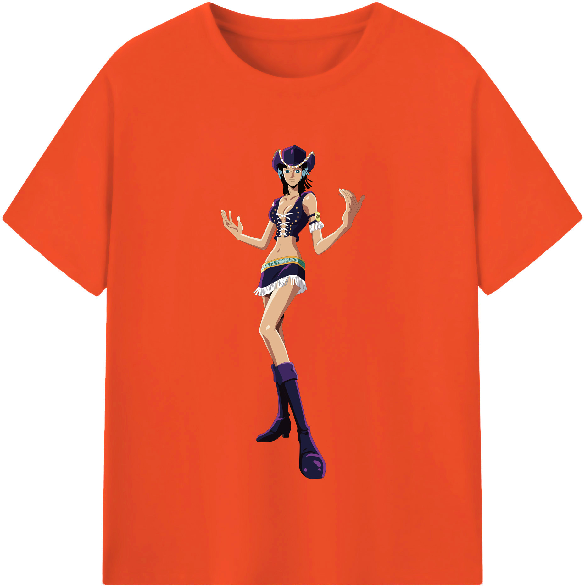 ワンピース ニコ・ロビン ONE PIECE Nico Robin 綿100％半袖Tシャツ（フロントプリント）