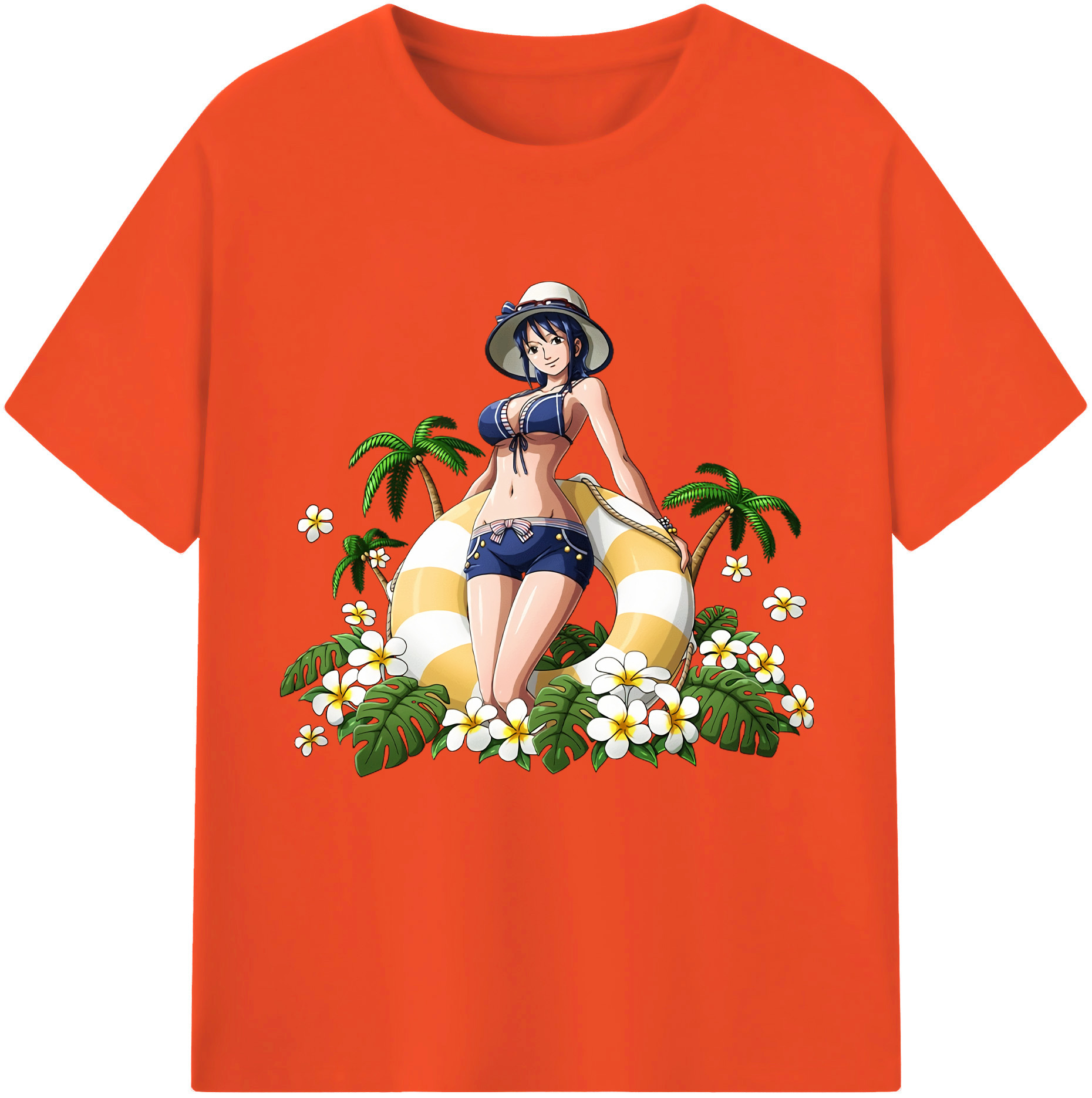 ワンピース ニコ・ロビン ONE PIECE Nico Robin 綿100％半袖Tシャツ（フロントプリント）