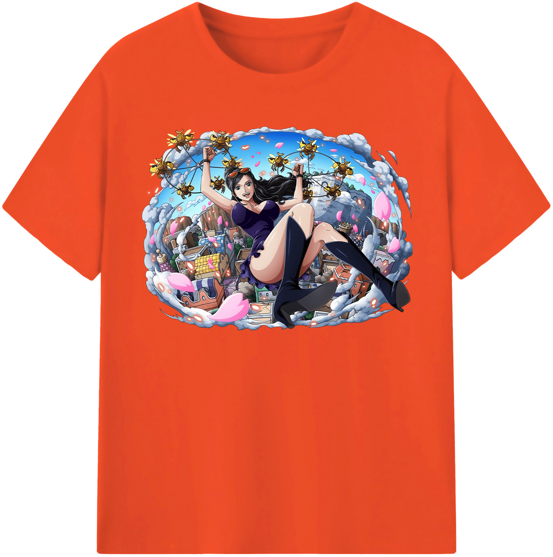 ワンピース ニコ・ロビン ONE PIECE Nico Robin 綿100％半袖Tシャツ（フロントプリント）