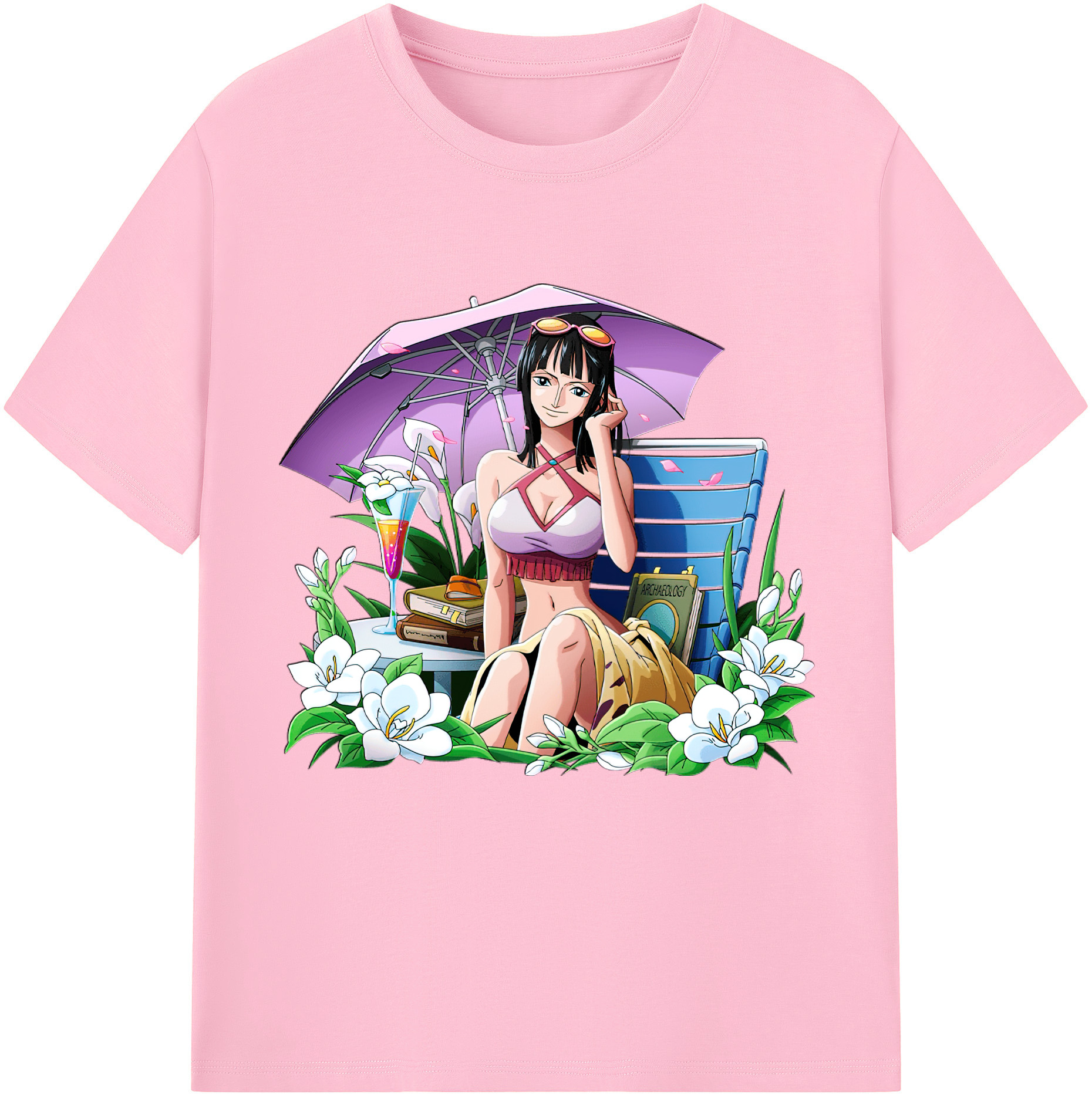 ワンピース ニコ・ロビン ONE PIECE Nico Robin 綿100％半袖Tシャツ（フロントプリント）