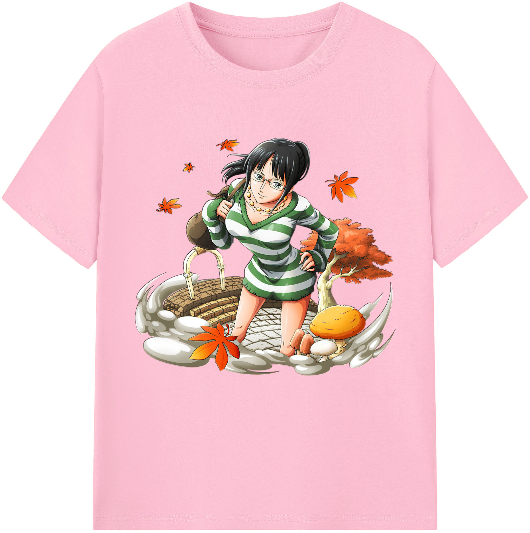 ワンピース ニコ・ロビン ONE PIECE Nico Robin 綿100％半袖Tシャツ（フロントプリント）